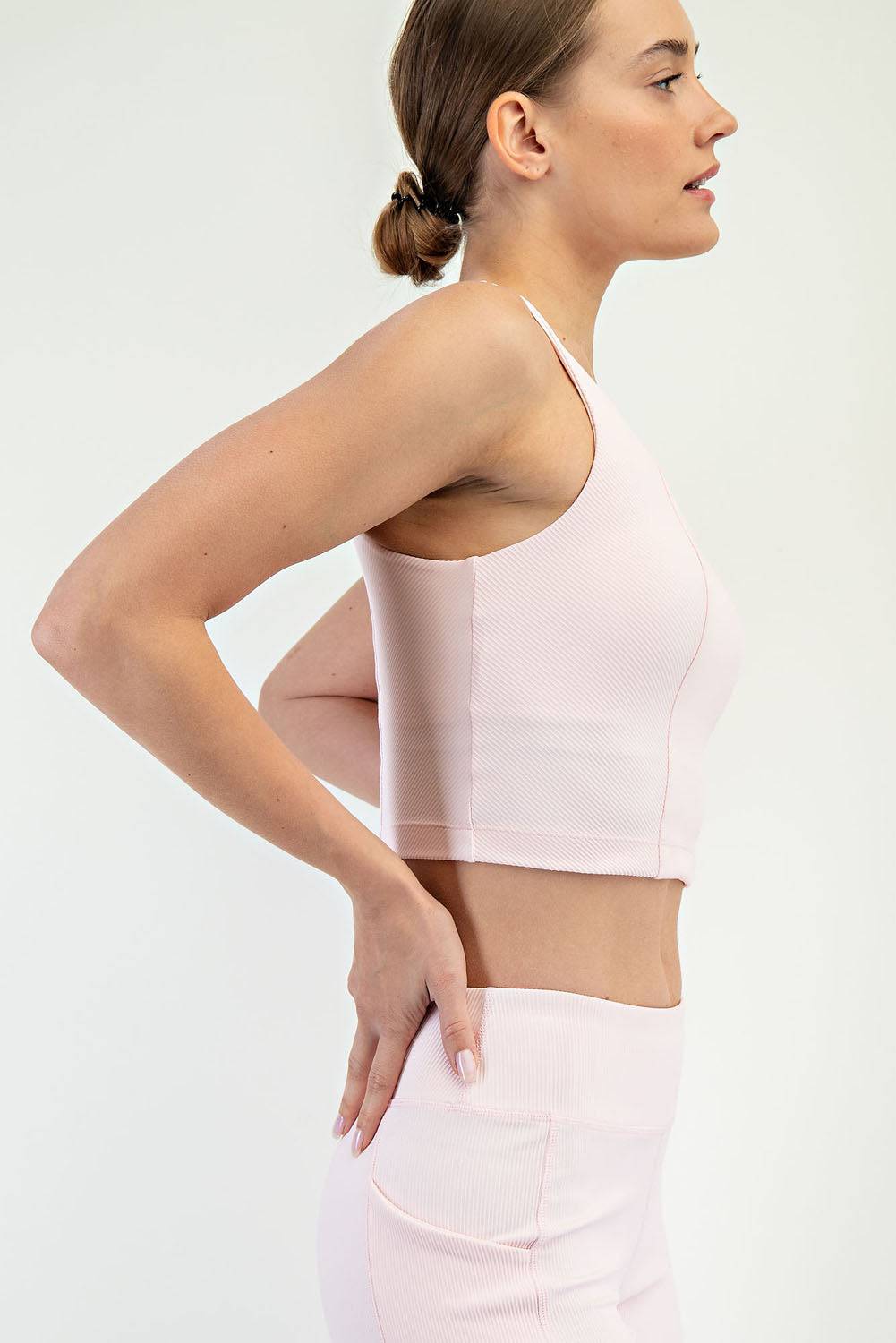 Nylon Rib V-neck Tank - Hype Up