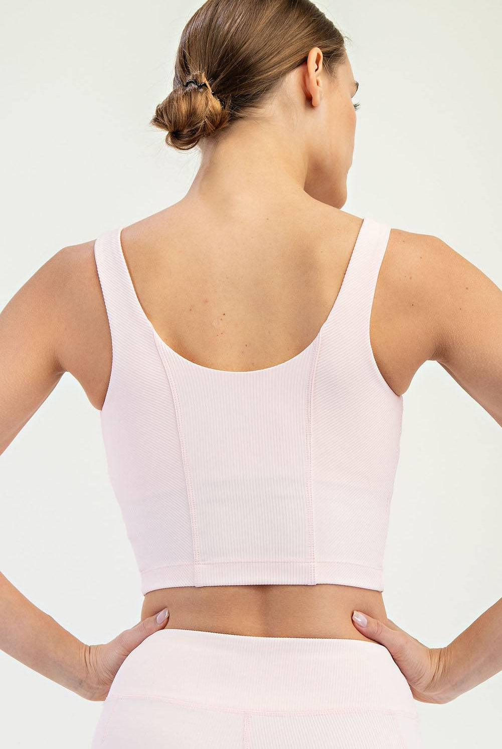 Nylon Rib V-neck Tank - Hype Up