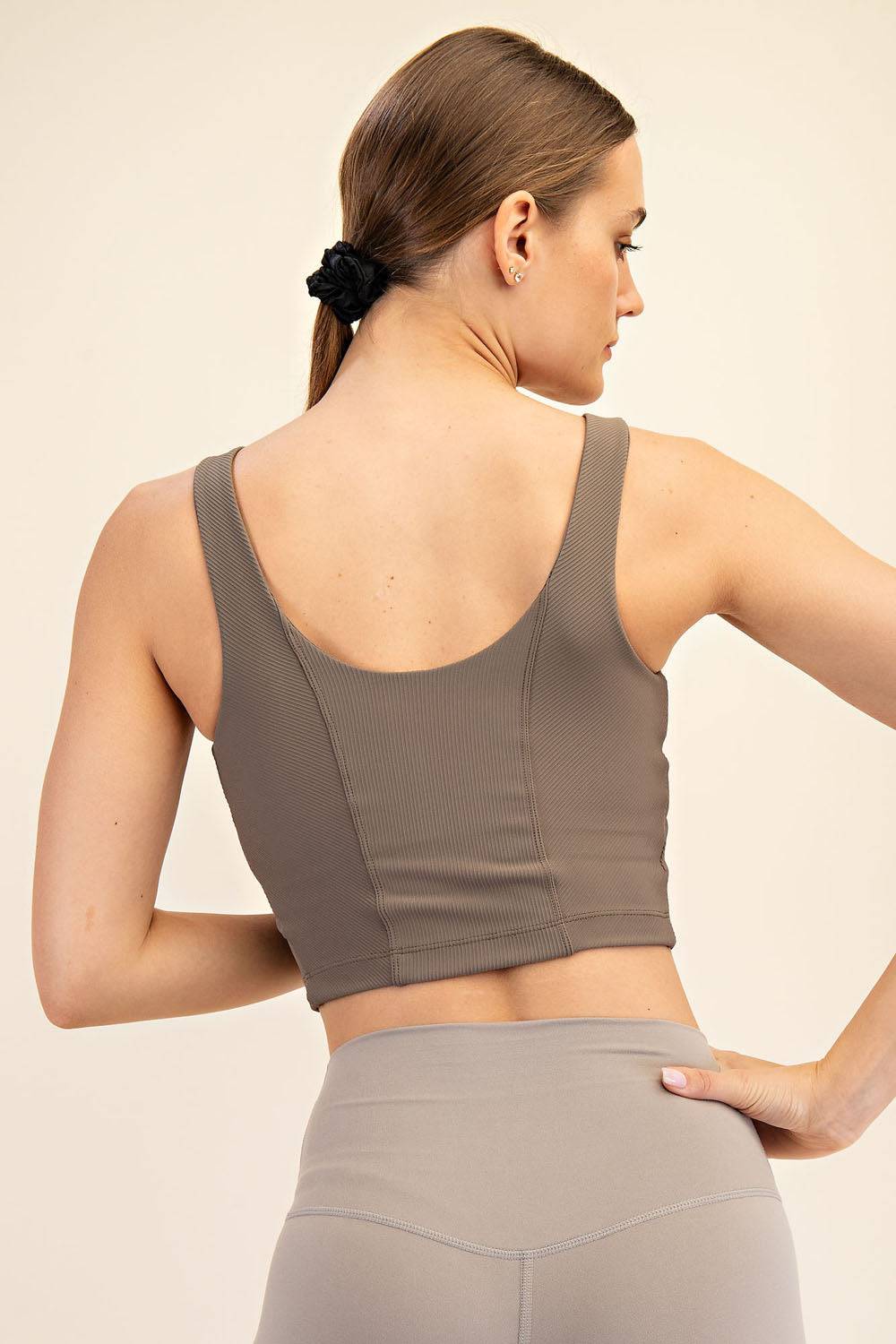 Nylon Rib V-neck Tank - Hype Up