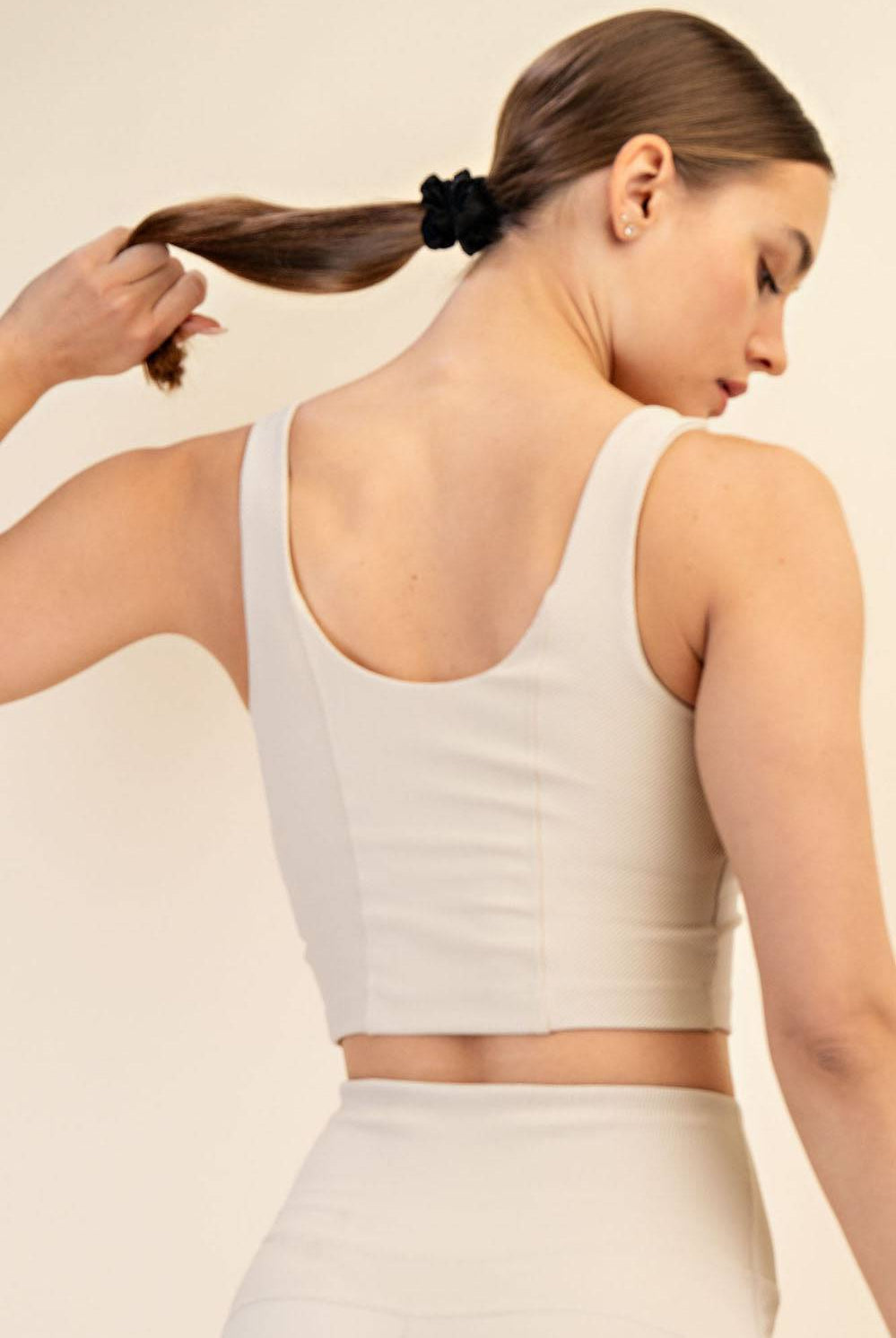 Nylon Rib V-neck Tank - Hype Up