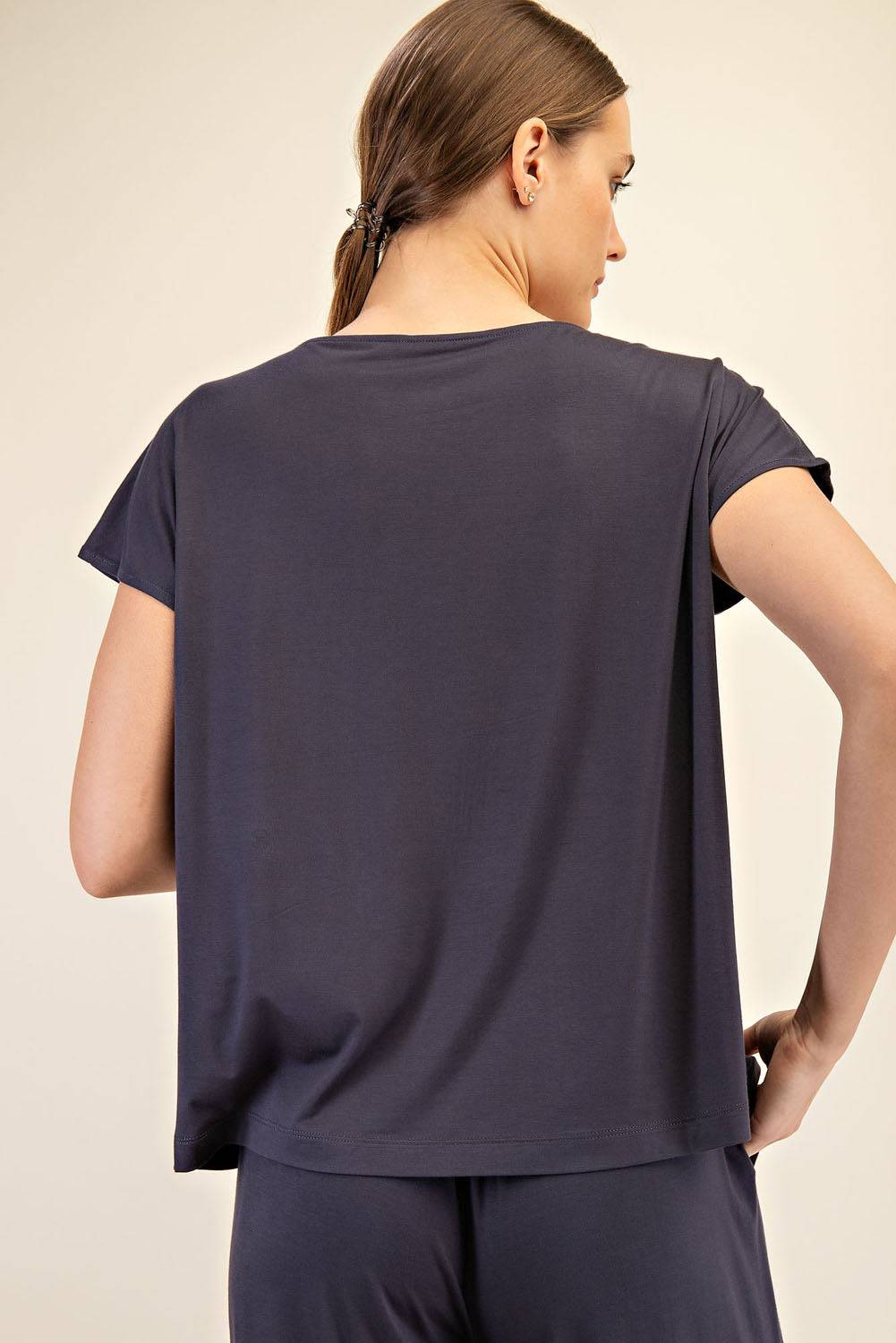 Viscose Modal Boat Neck Top - Hype Up
