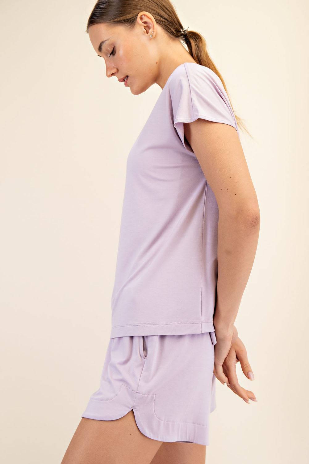 Viscose Modal Boat Neck Top - Hype Up