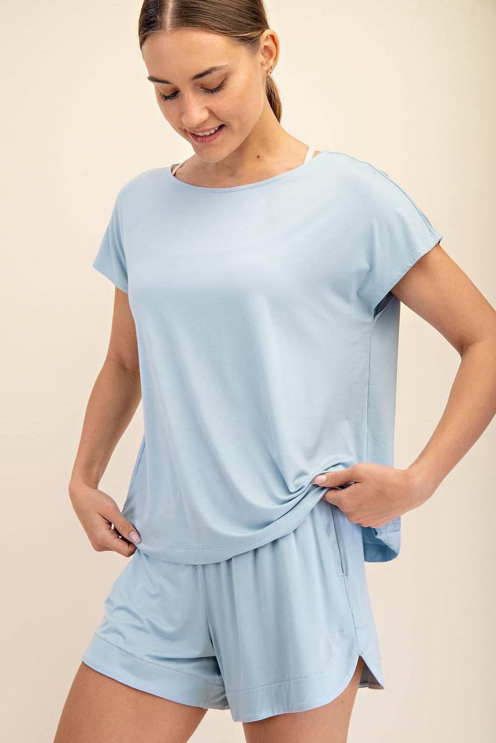 Viscose Modal Boat Neck Top - Hype Up