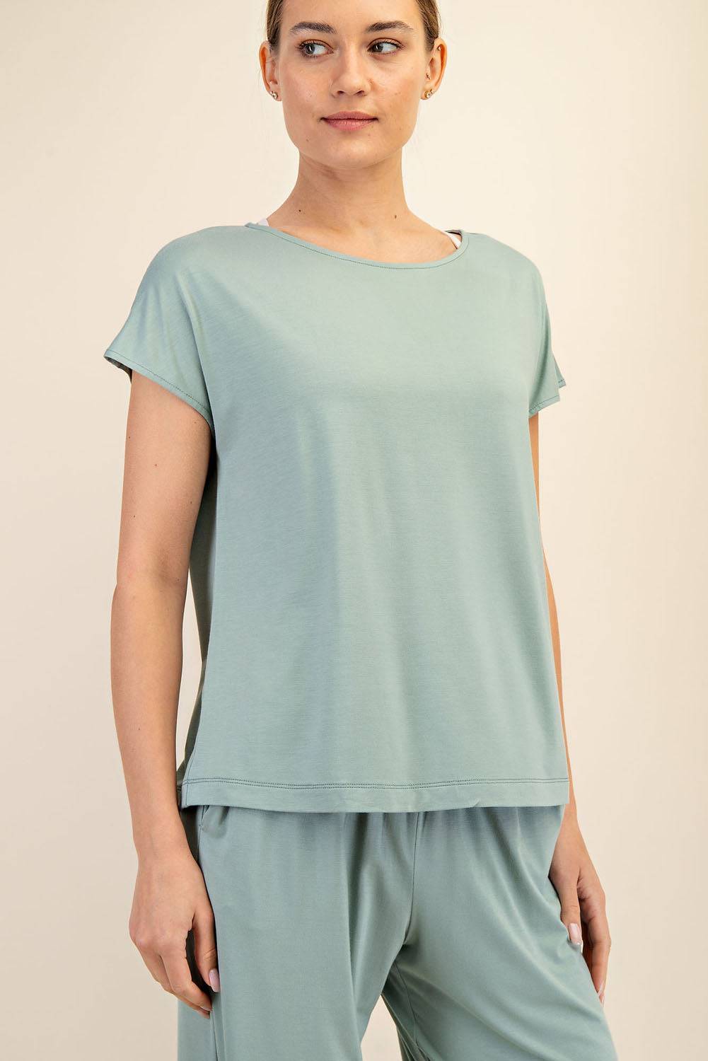 Viscose Modal Boat Neck Top - Hype Up