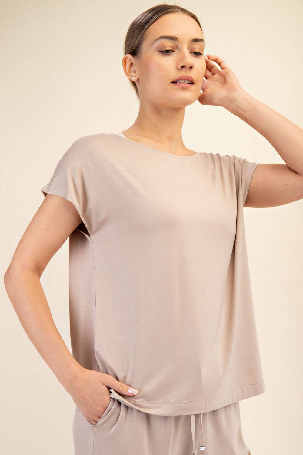 Viscose Modal Boat Neck Top - Hype Up