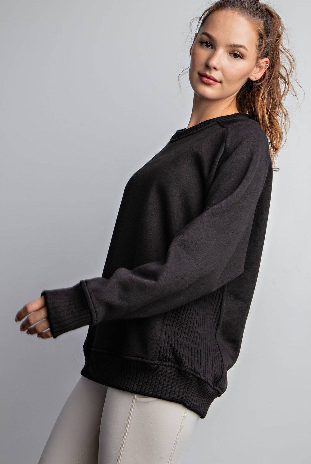 French Terry Crew Neck Sweatshirt - Hype Up