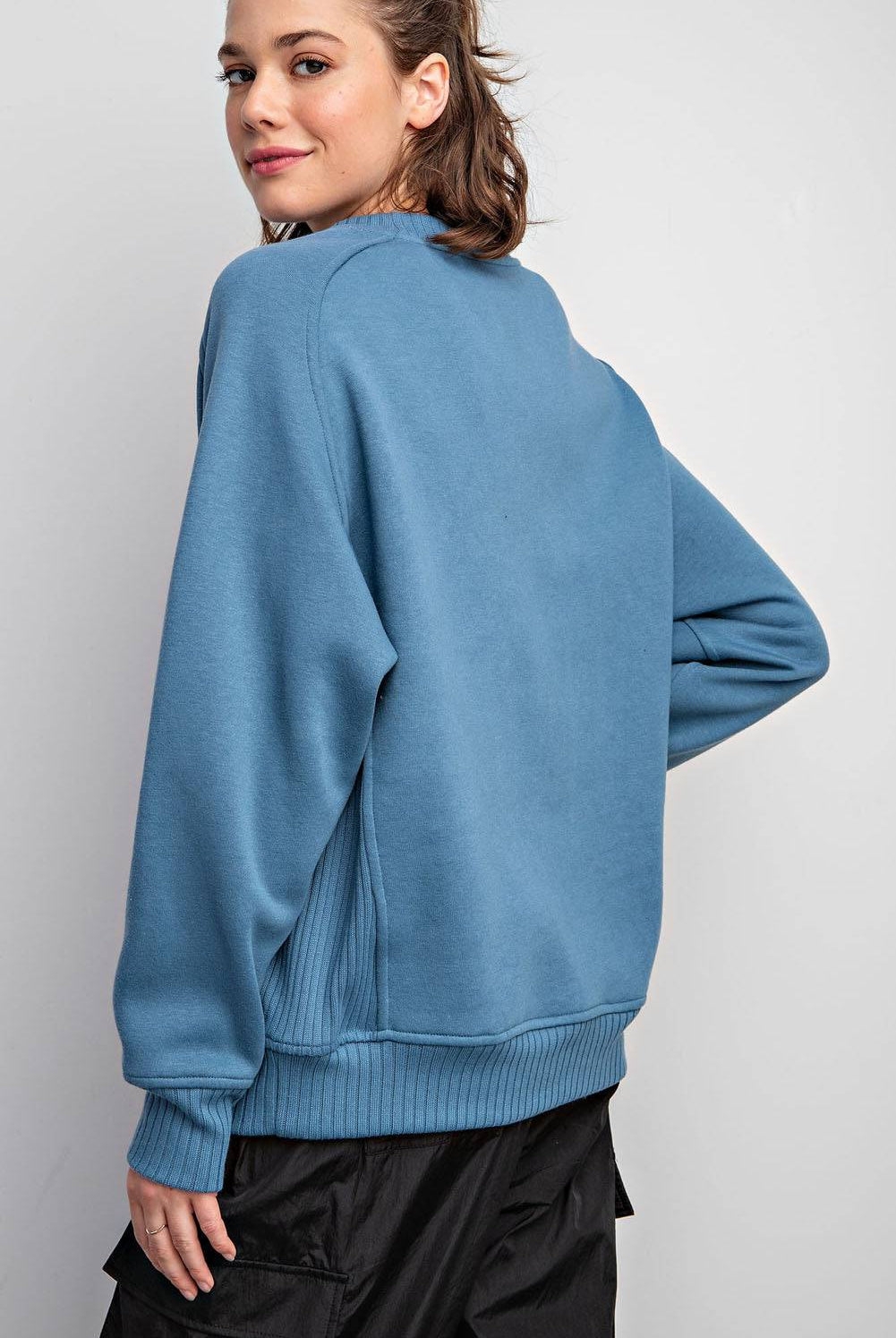 French Terry Crew Neck Sweatshirt - Hype Up