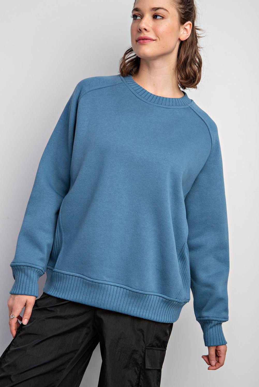 French Terry Crew Neck Sweatshirt - Hype Up