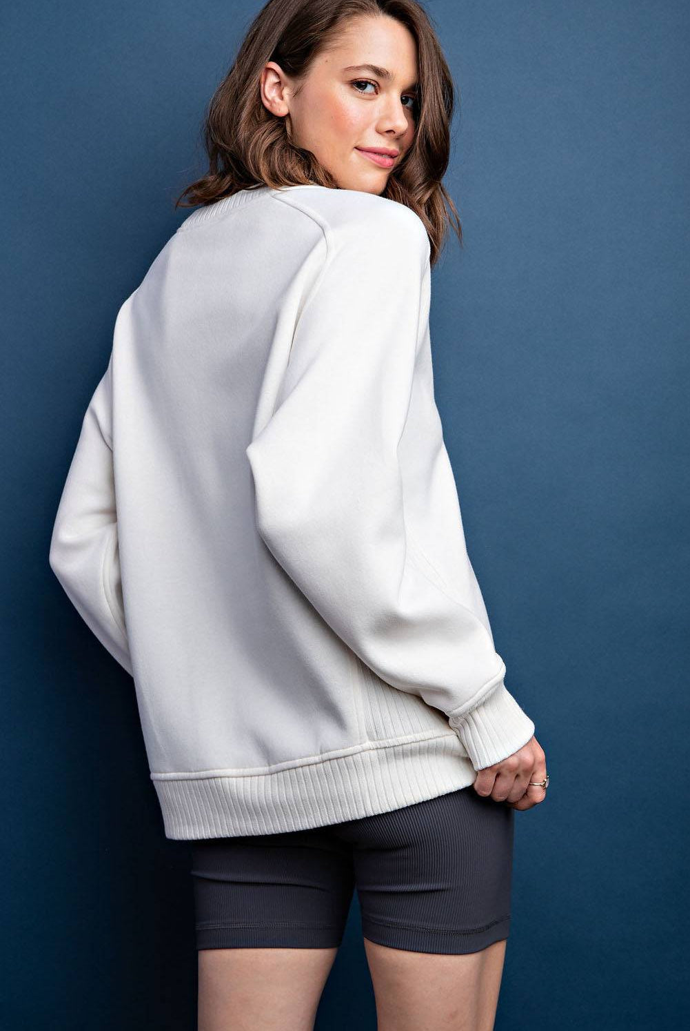 French Terry Crew Neck Sweatshirt - Hype Up