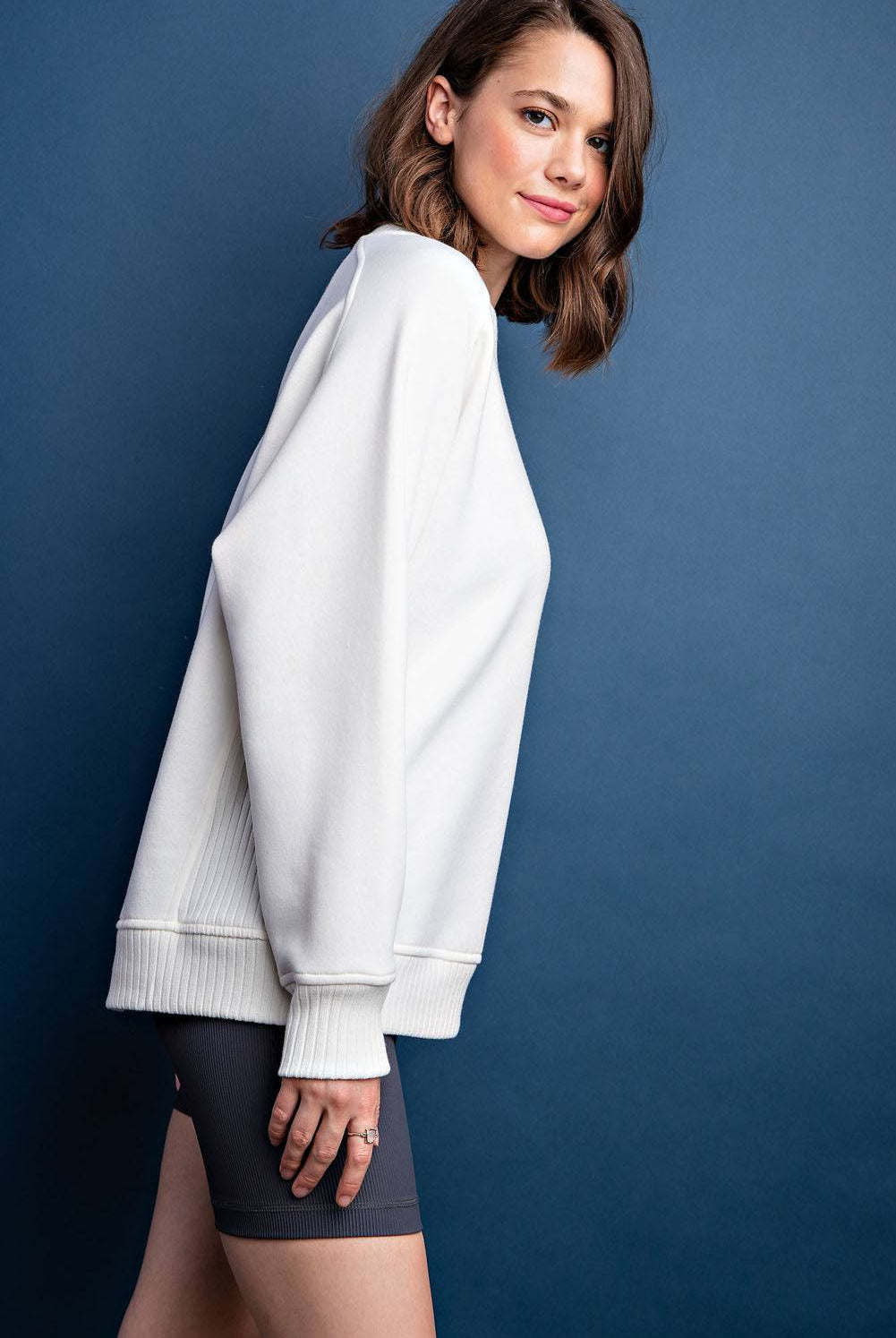 French Terry Crew Neck Sweatshirt - Hype Up