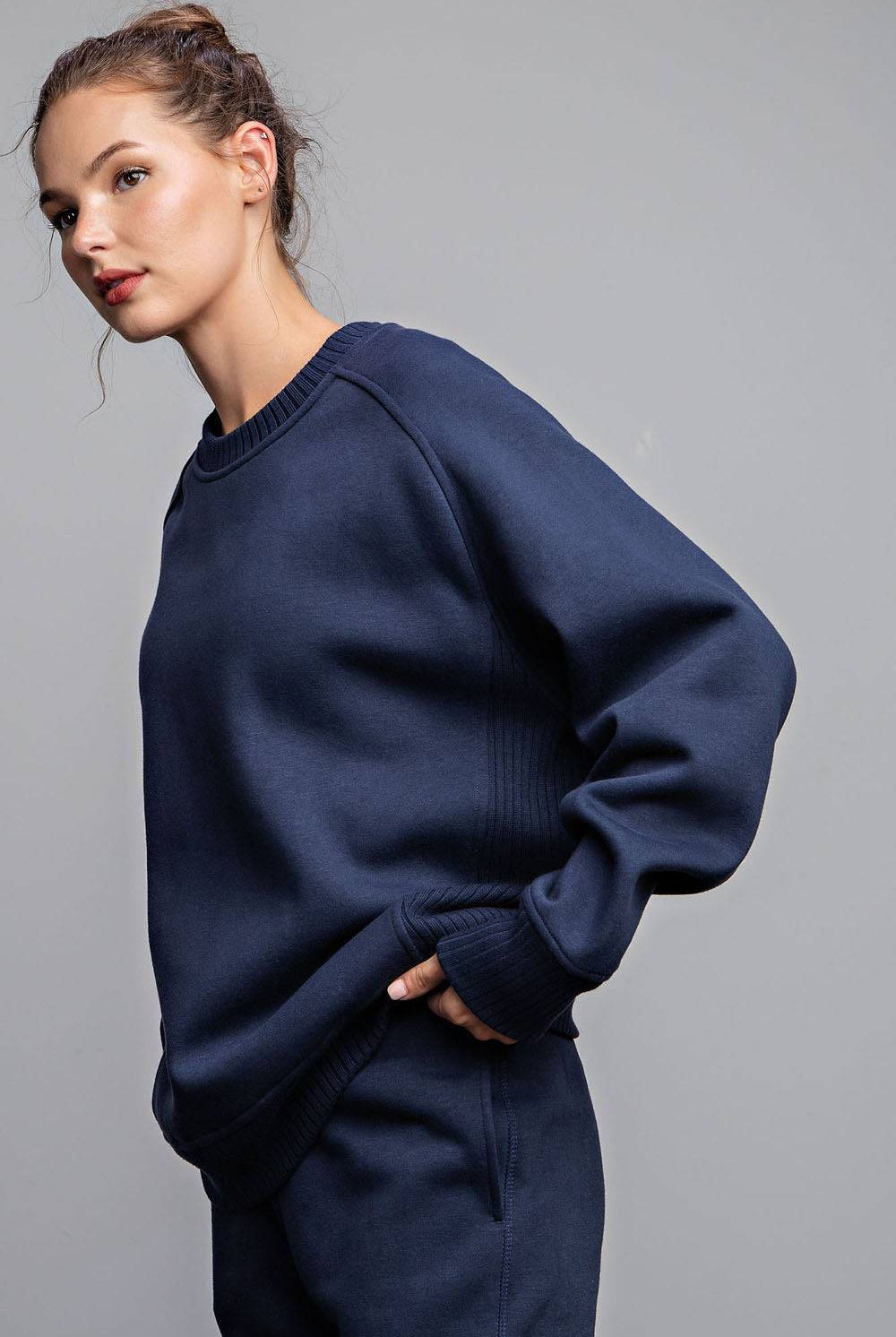 French Terry Crew Neck Sweatshirt - Hype Up