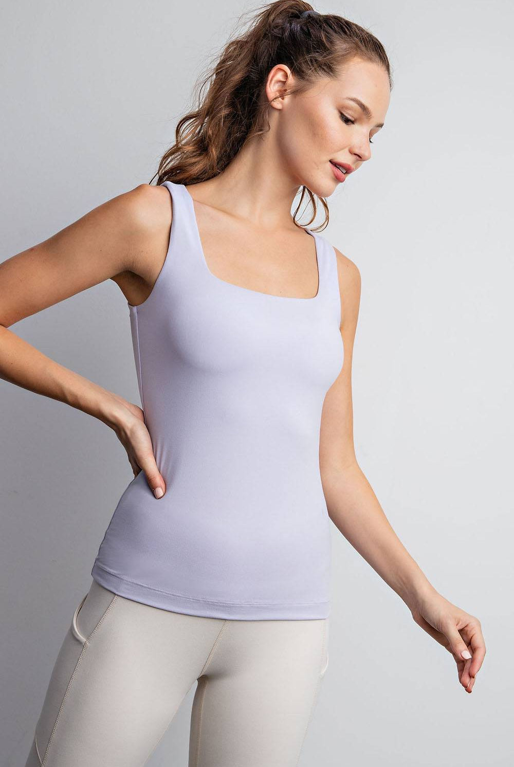 Basic Square Neck Tank Top - Hype Up