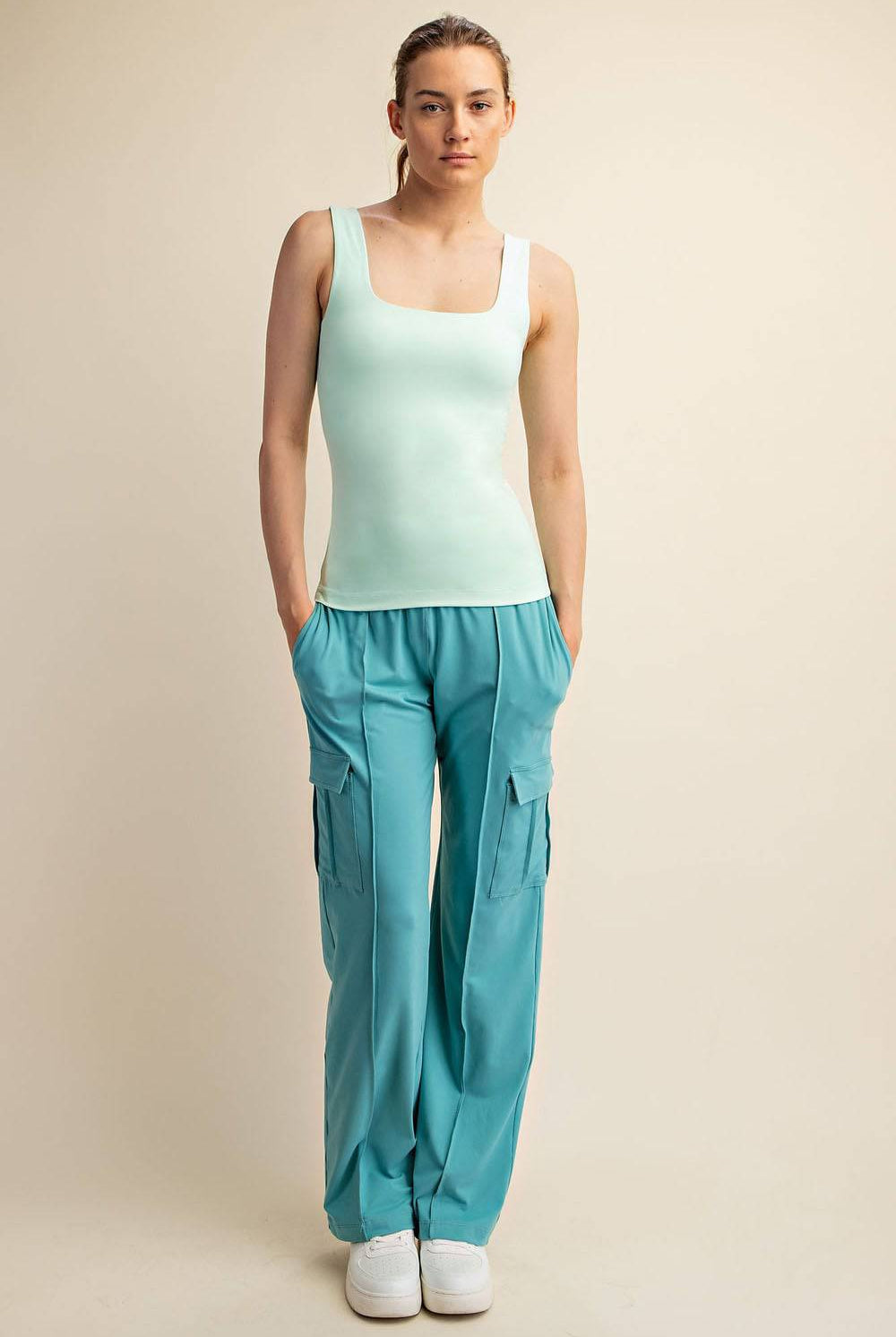 Basic Square Neck Tank Top - Hype Up