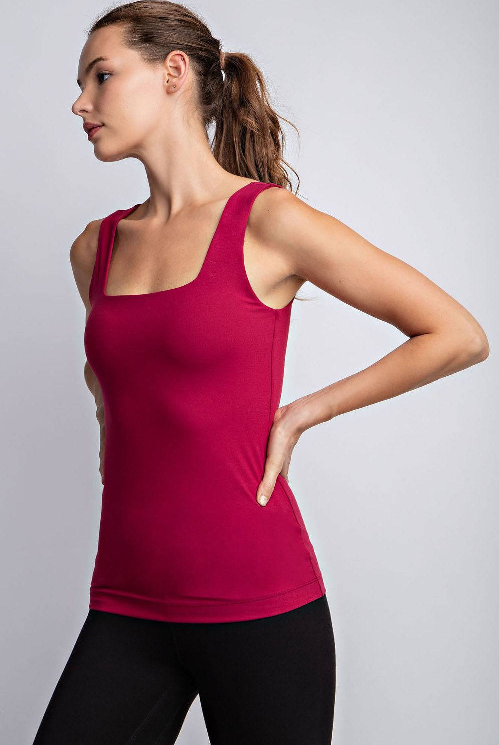 Basic Square Neck Tank Top - Hype Up