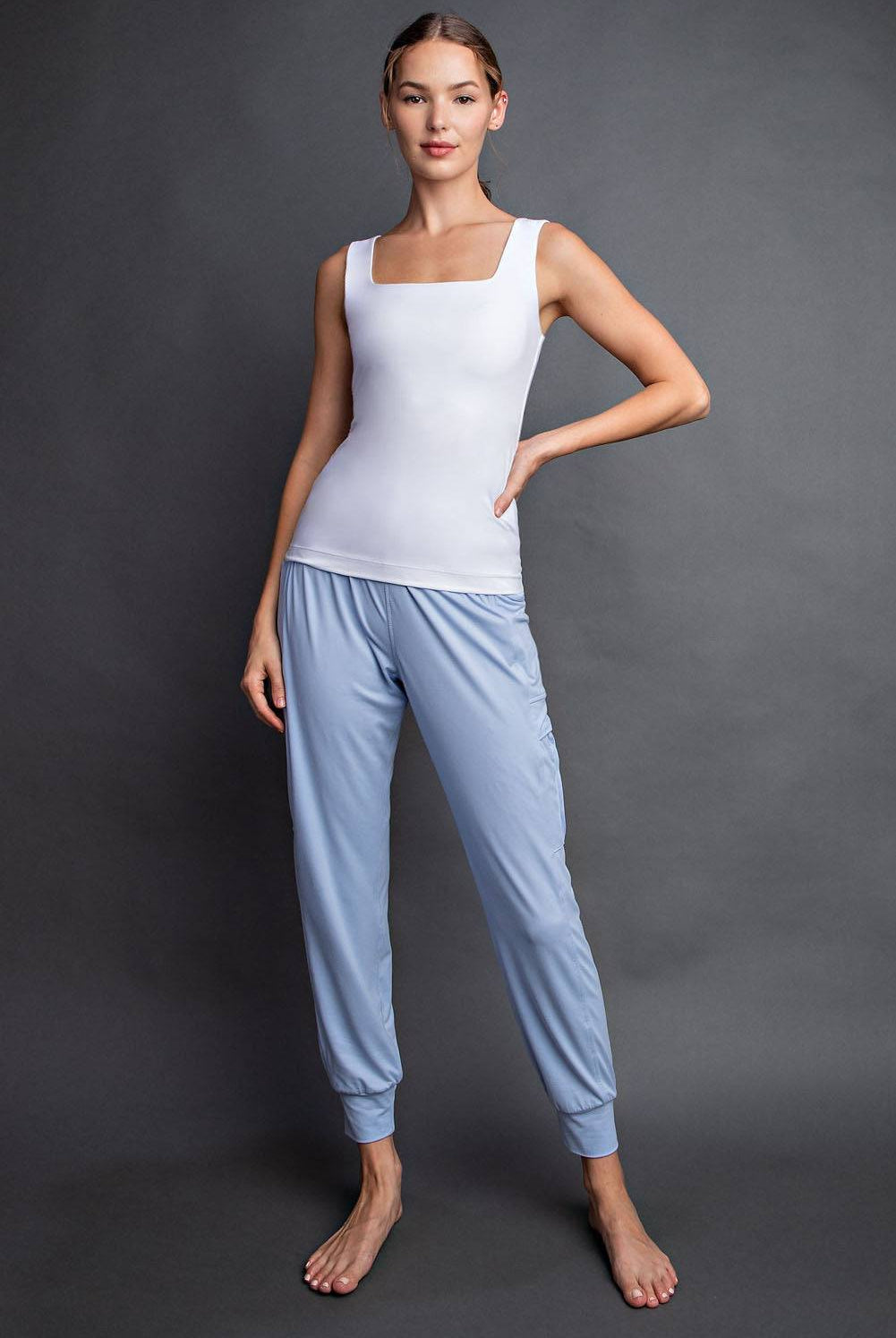 Basic Square Neck Tank Top - Hype Up