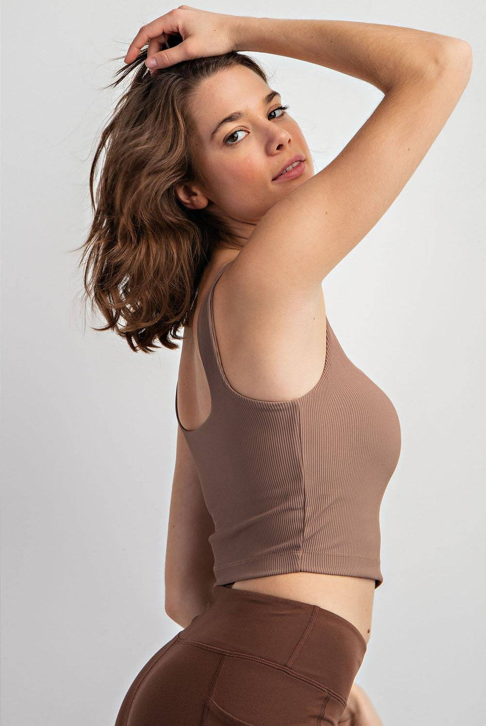 Nylon Rib Square Neck Top - Hype Up