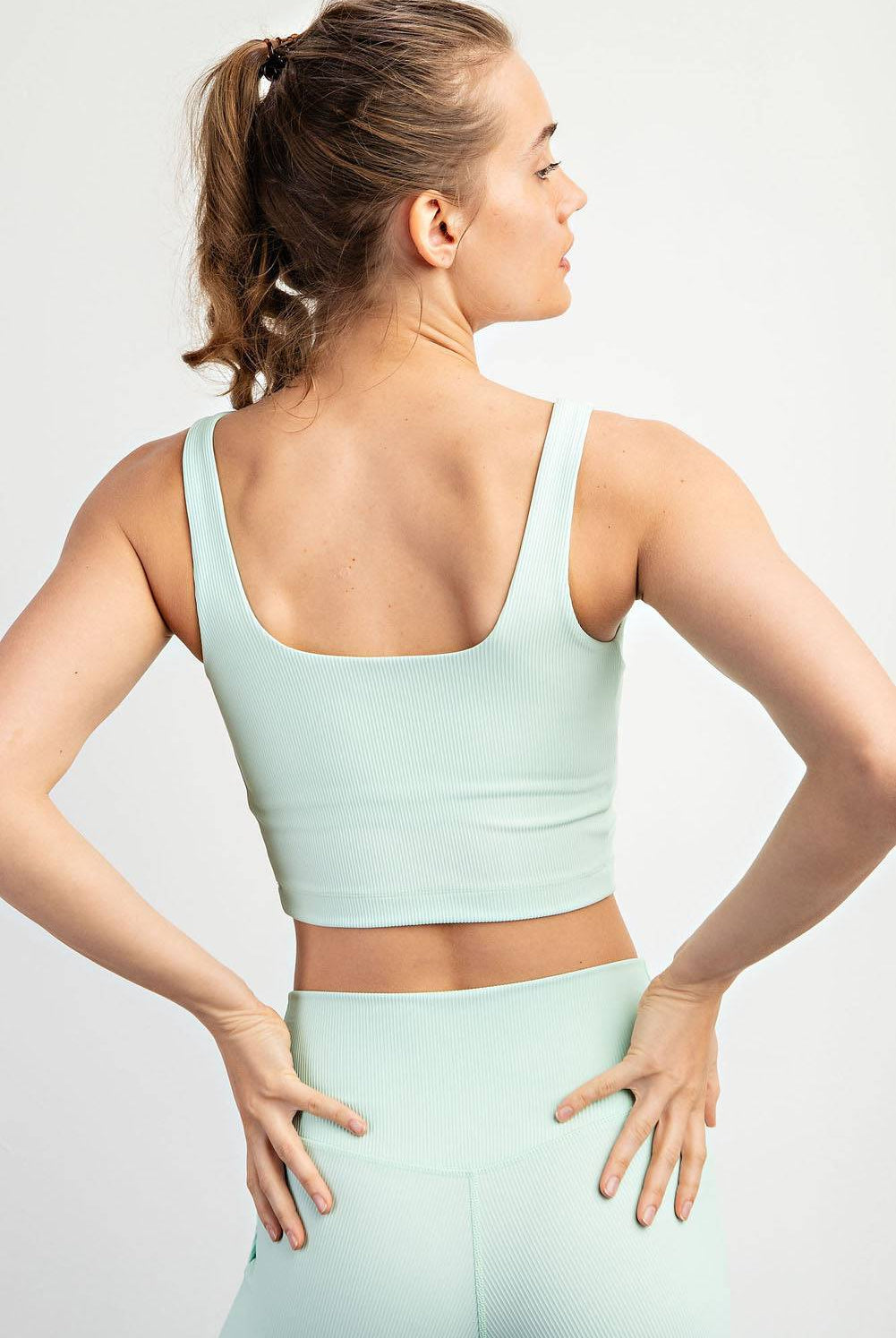 Nylon Rib Square Neck Top - Hype Up