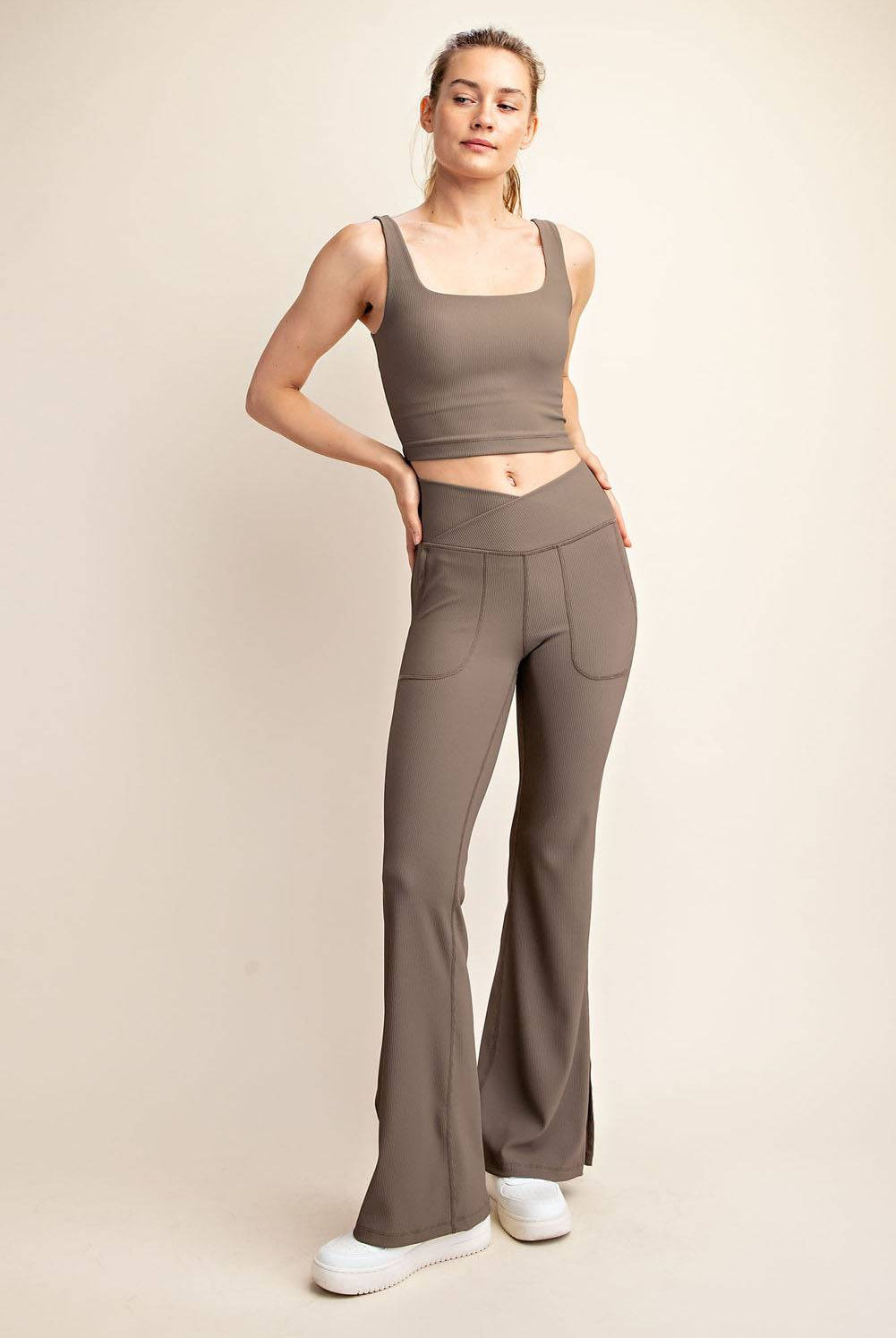 Nylon Rib Square Neck Top - Hype Up