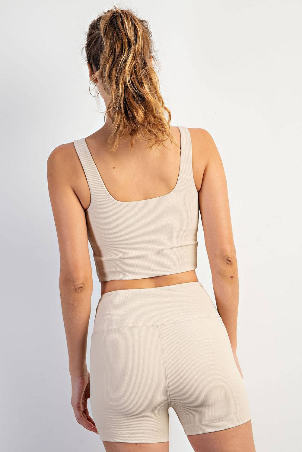 Nylon Rib Square Neck Top - Hype Up