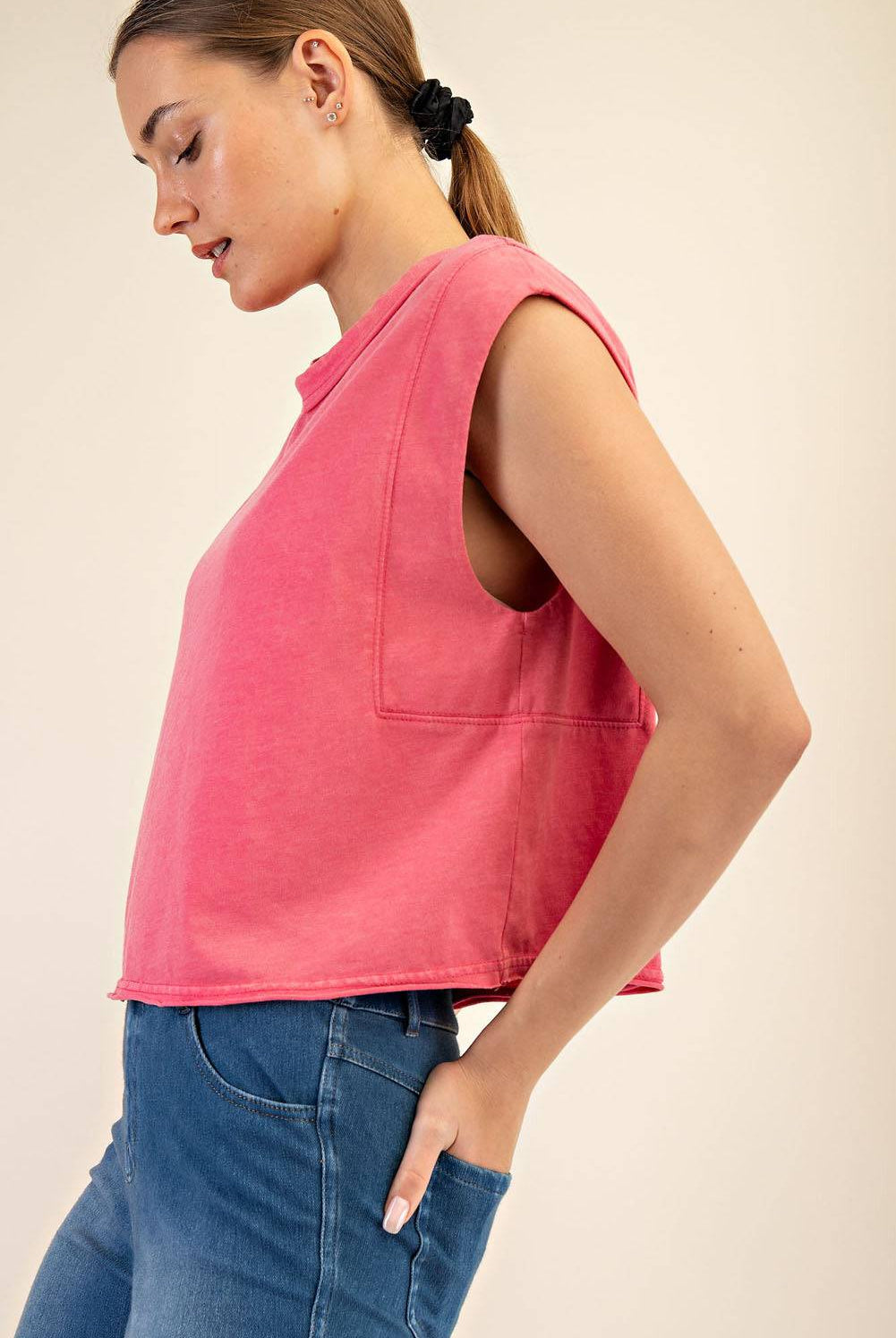 Cotton Poly Sleeveless Tank - Hype Up