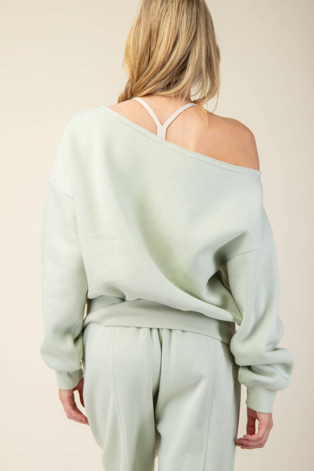 Off Shoulder Sweatshirt - Hype Up