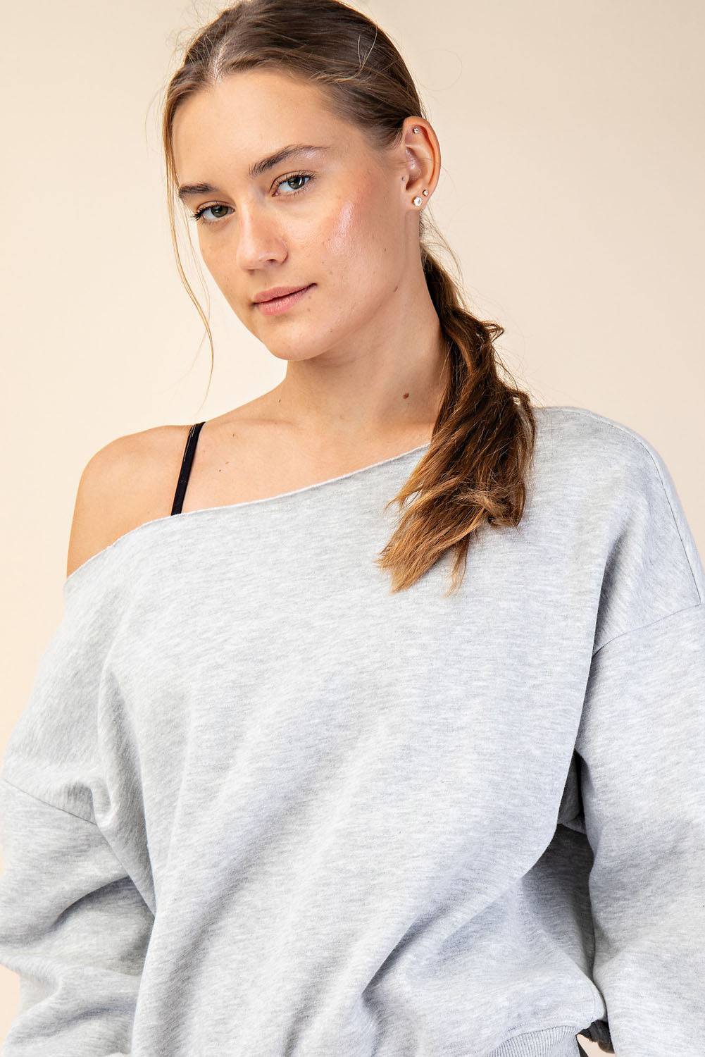 Off Shoulder Sweatshirt - Hype Up