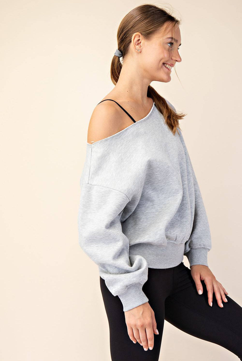 Off Shoulder Sweatshirt - Hype Up