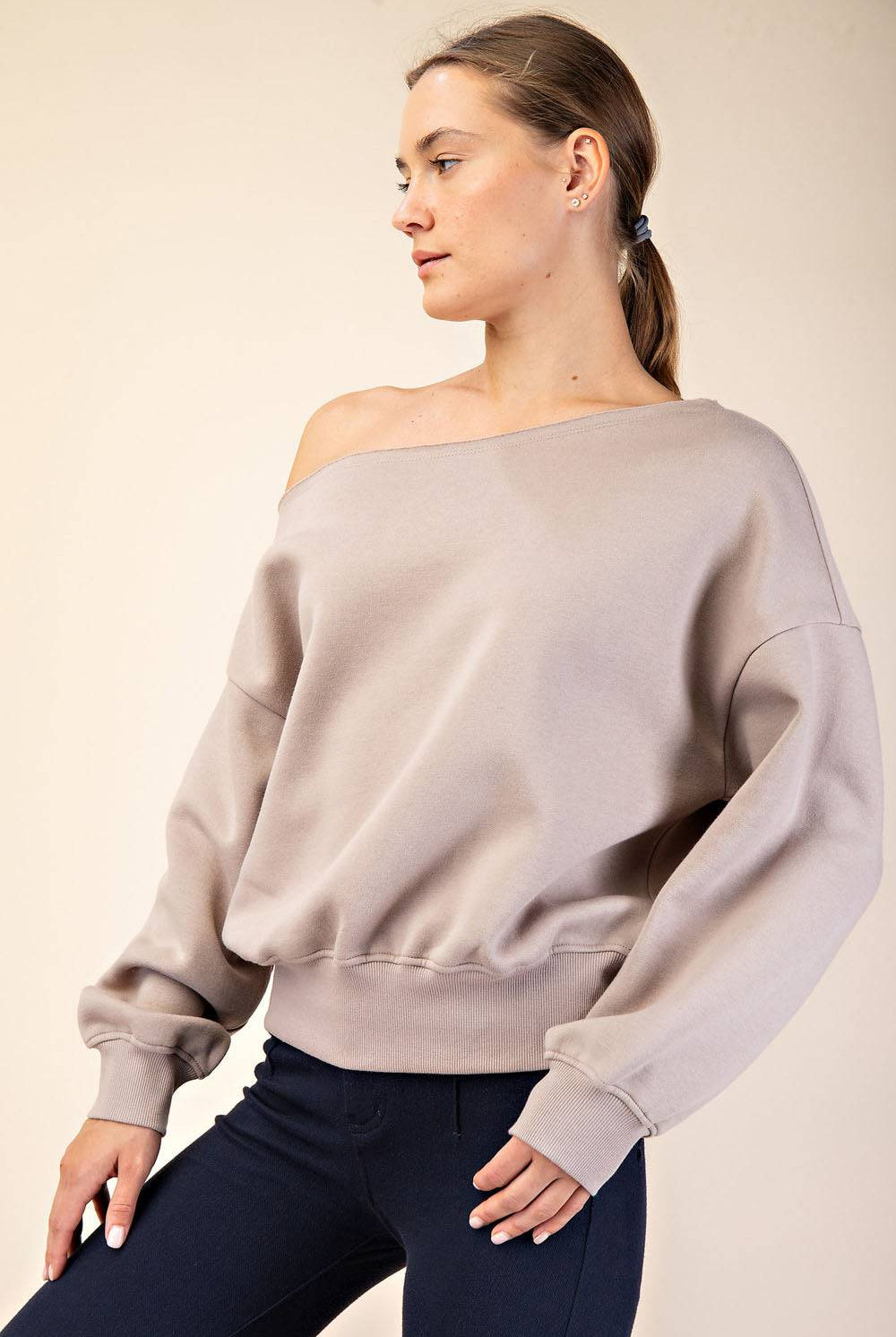 Off Shoulder Sweatshirt - Hype Up