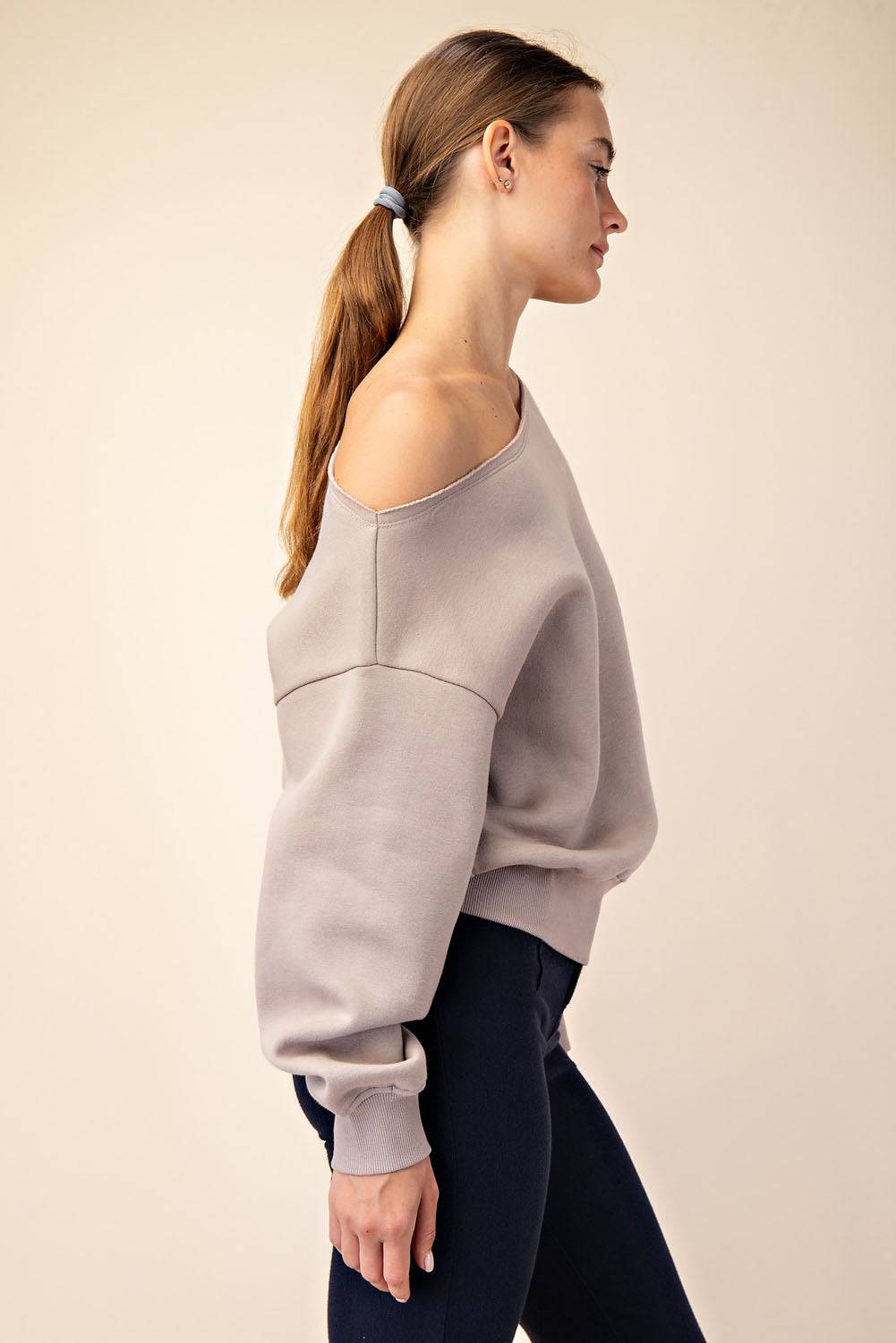 Off Shoulder Sweatshirt - Hype Up