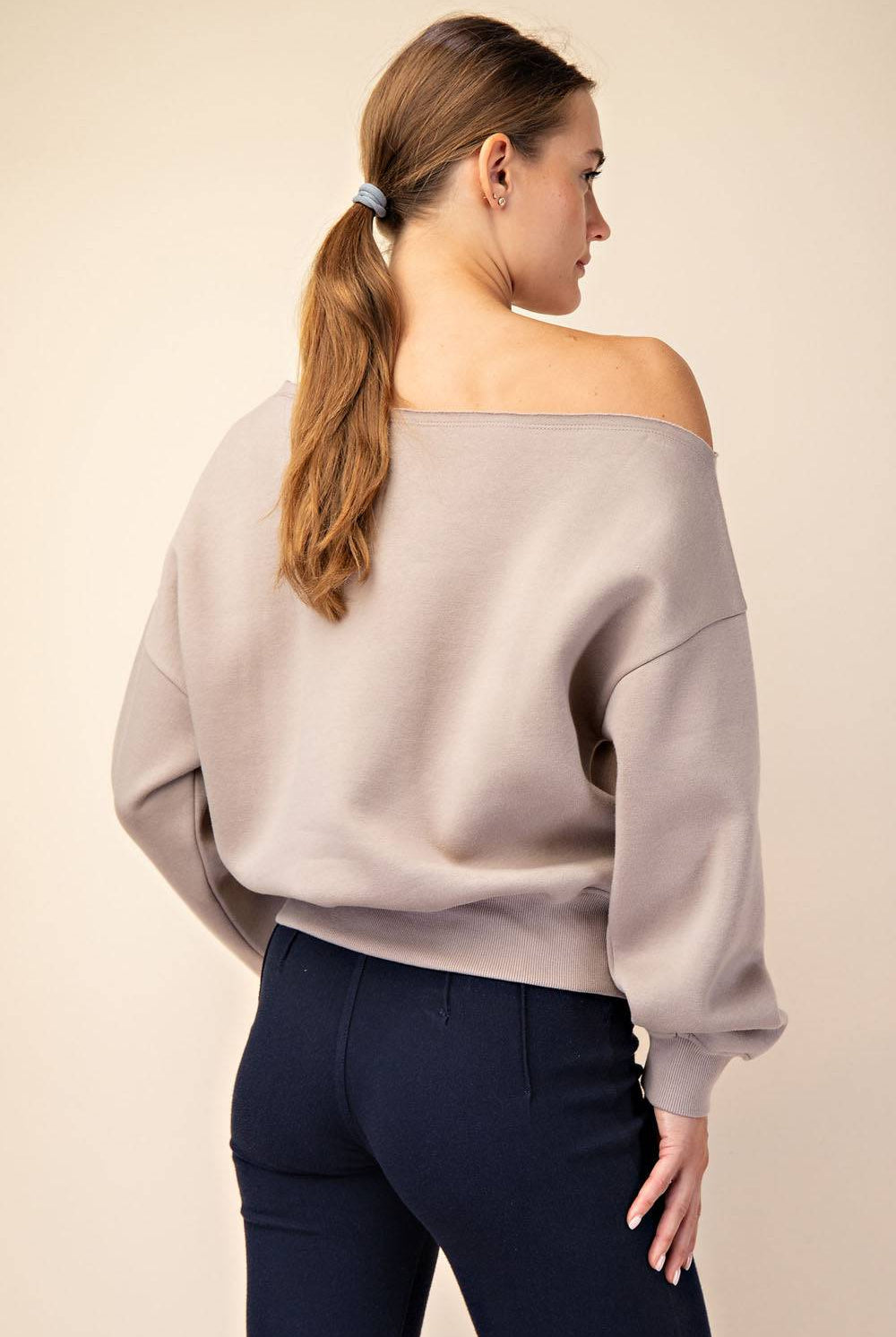 Off Shoulder Sweatshirt - Hype Up