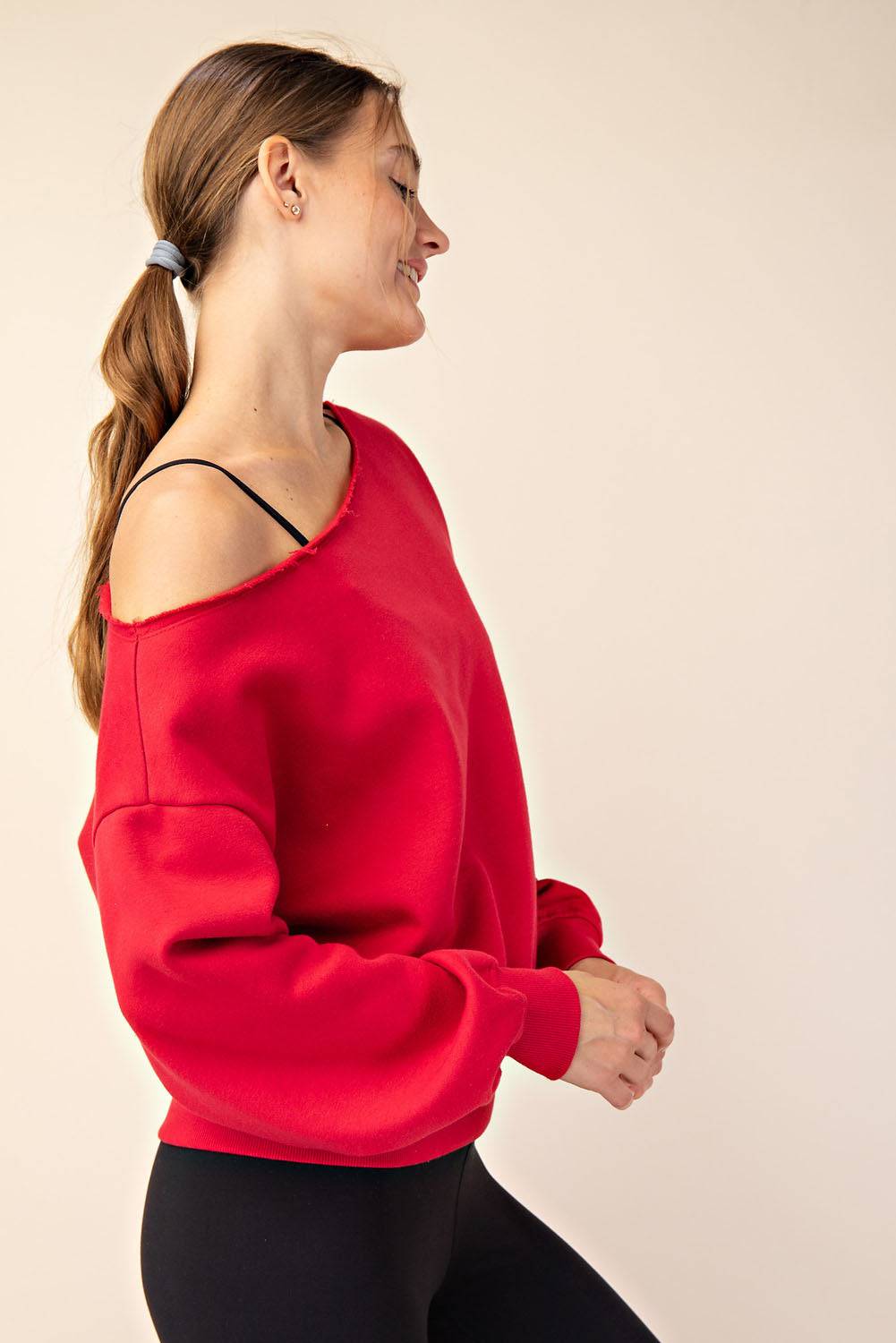 Off Shoulder Sweatshirt - Hype Up