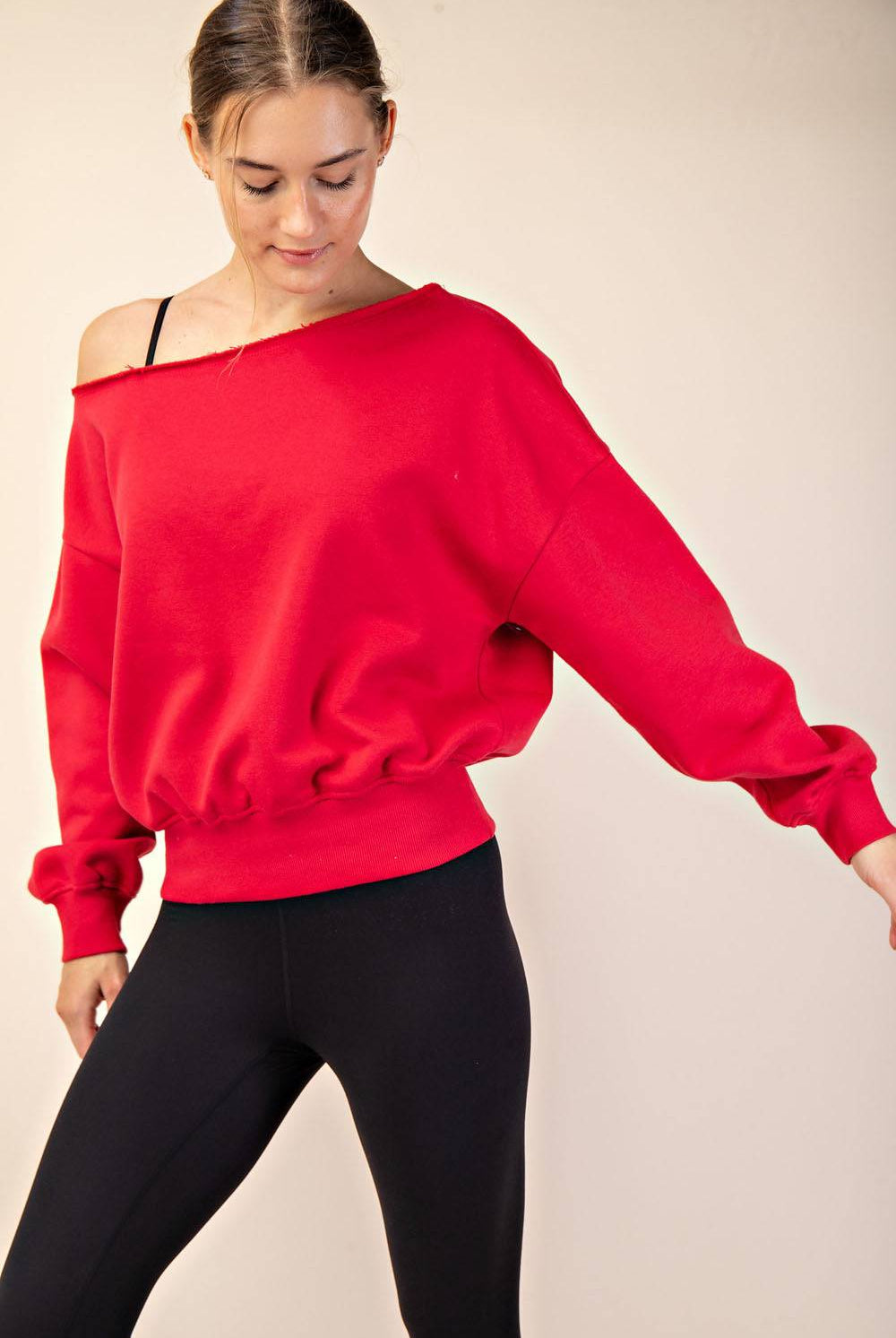 Off Shoulder Sweatshirt - Hype Up