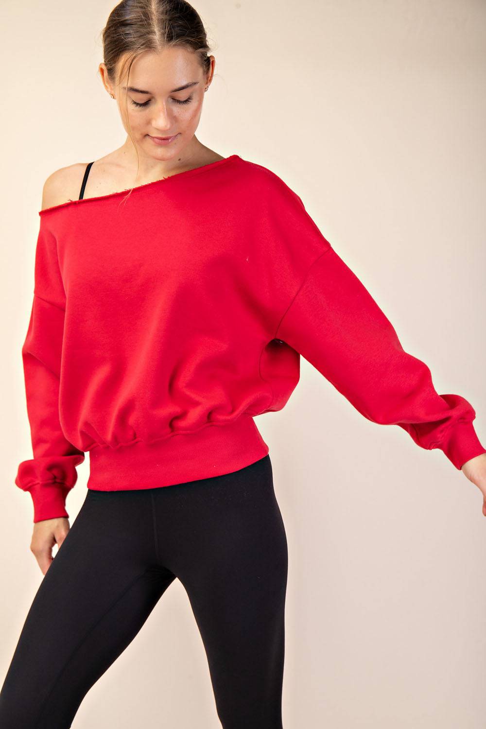 Off Shoulder Sweatshirt - Hype Up