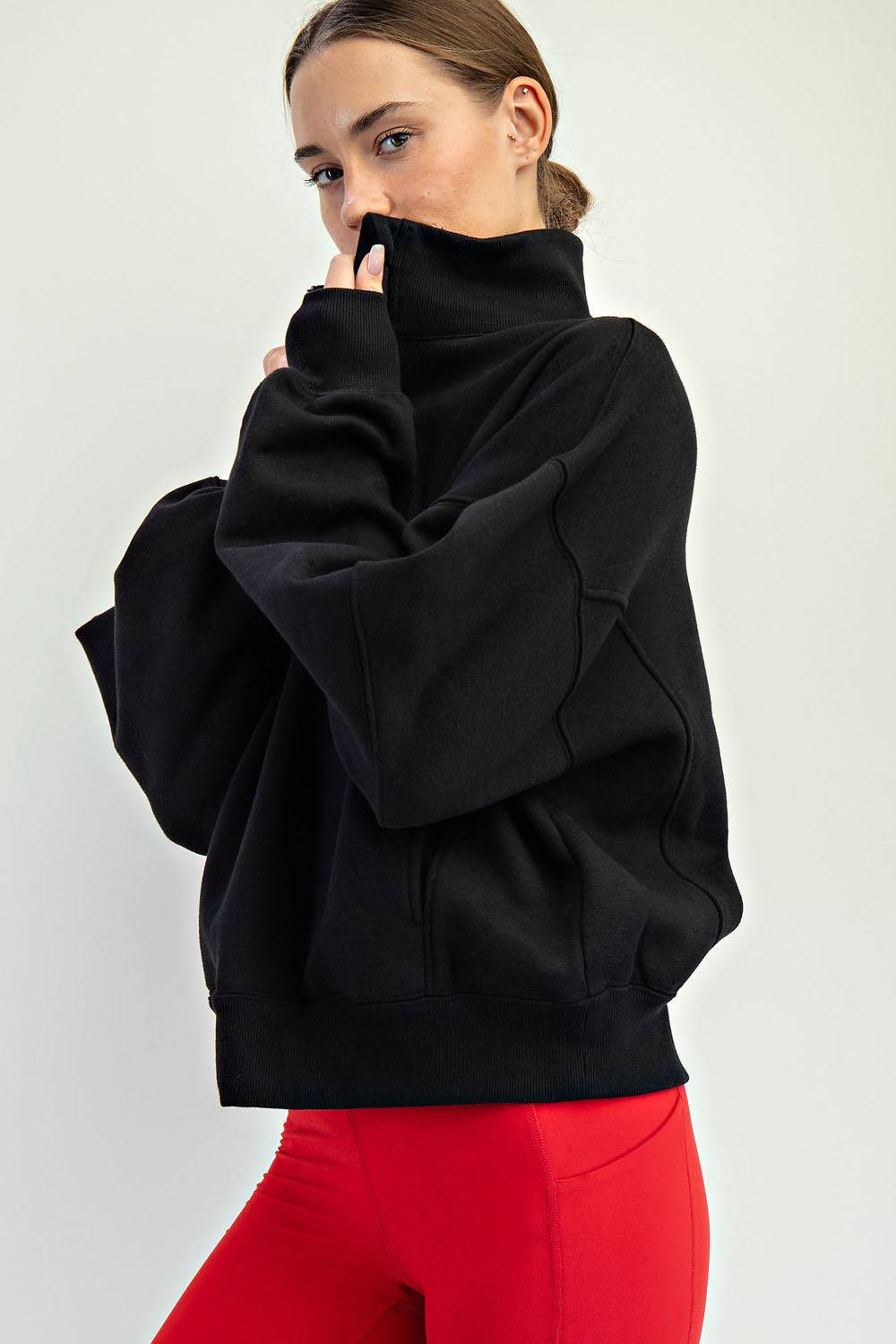 Fleece Quarter Zip Top - Hype Up