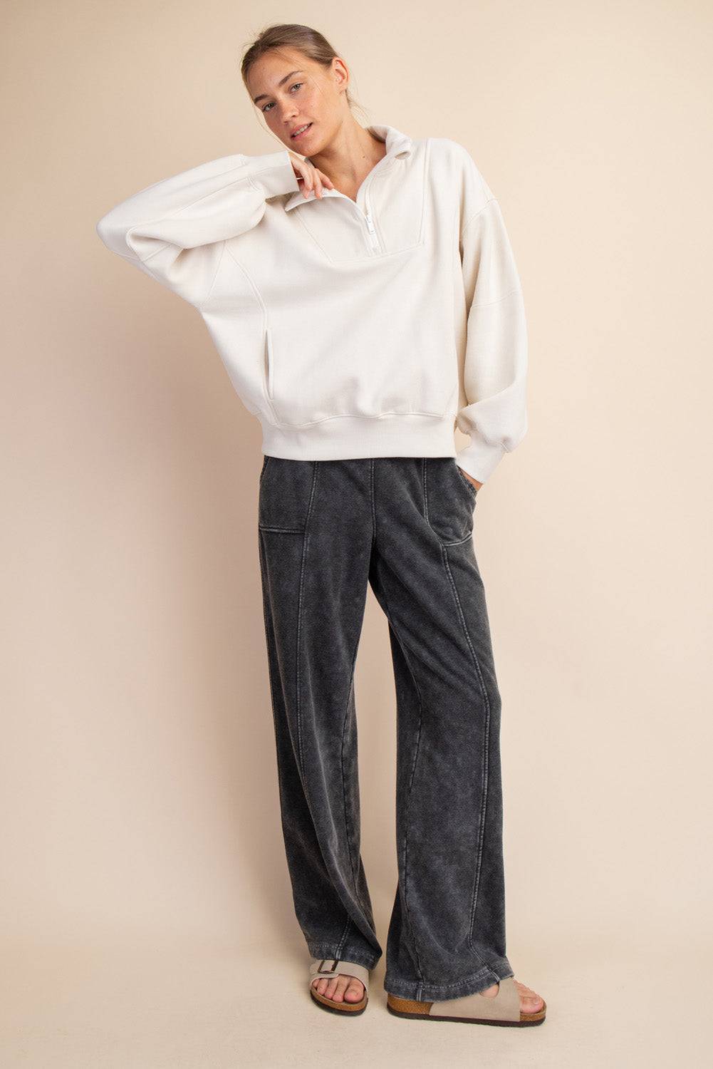 Fleece Quarter Zip Top - Hype Up