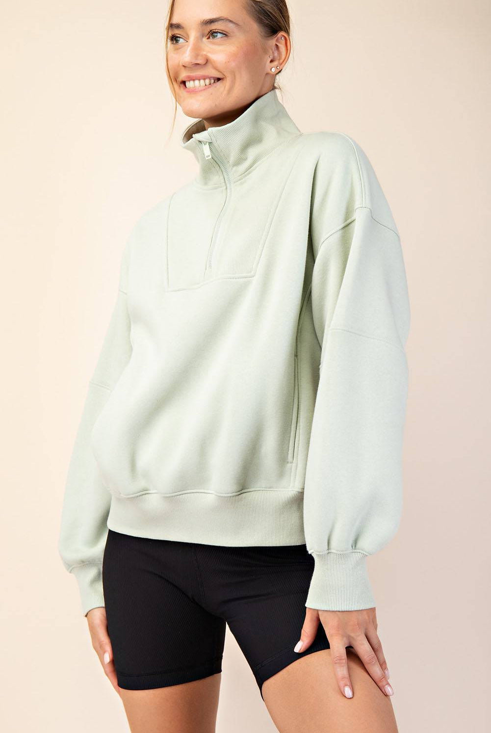 Fleece Quarter Zip Top - Hype Up