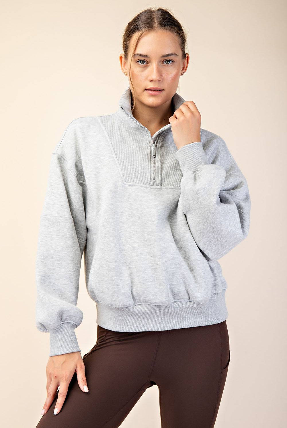 Fleece Quarter Zip Top - Hype Up