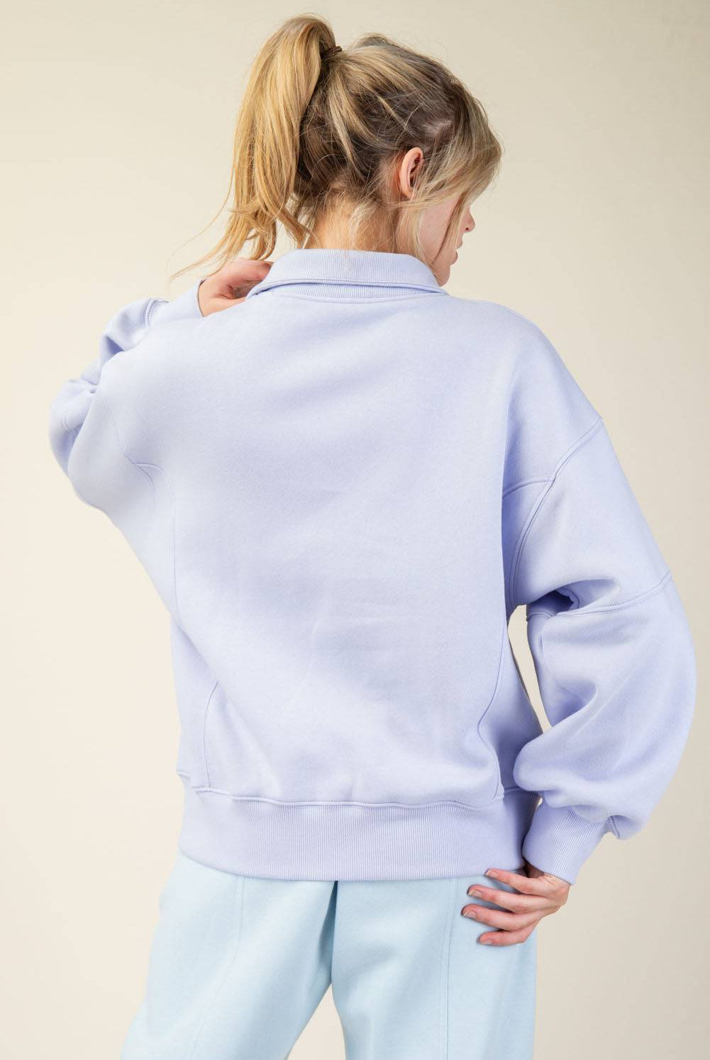 Fleece Quarter Zip Top - Hype Up