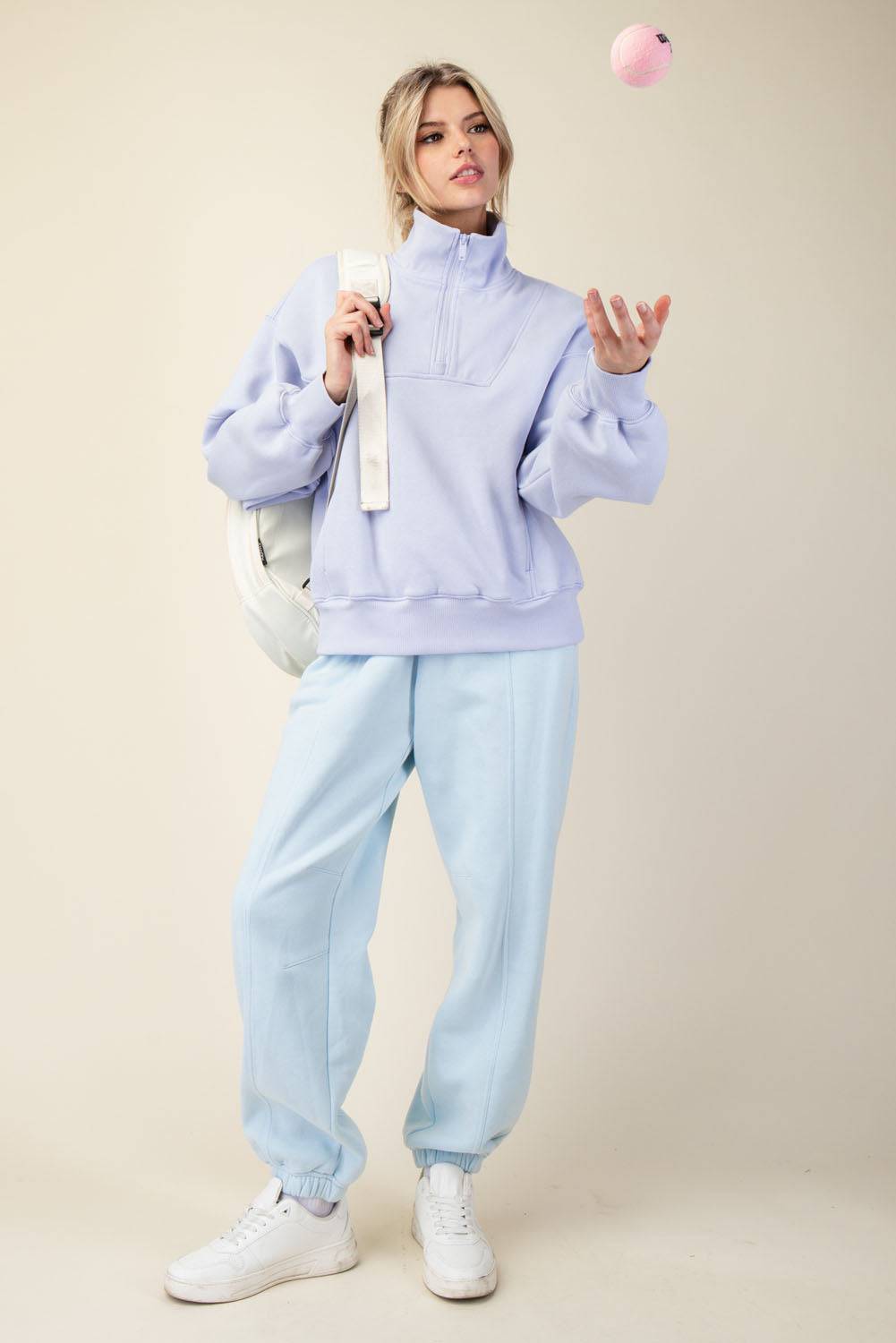 Fleece Quarter Zip Top - Hype Up