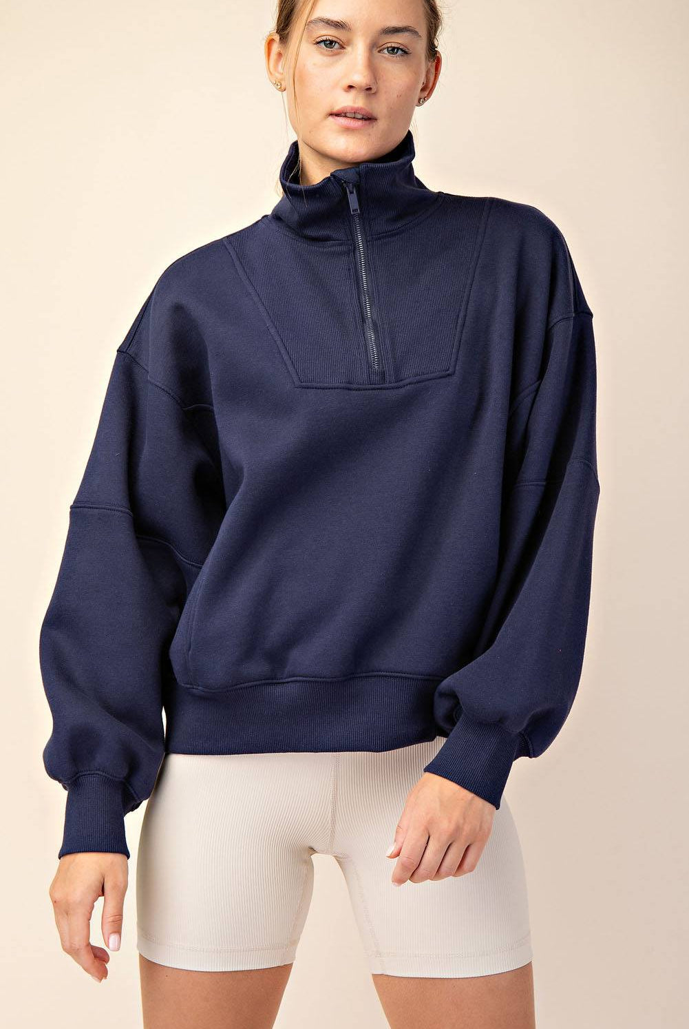 Fleece Quarter Zip Top - Hype Up