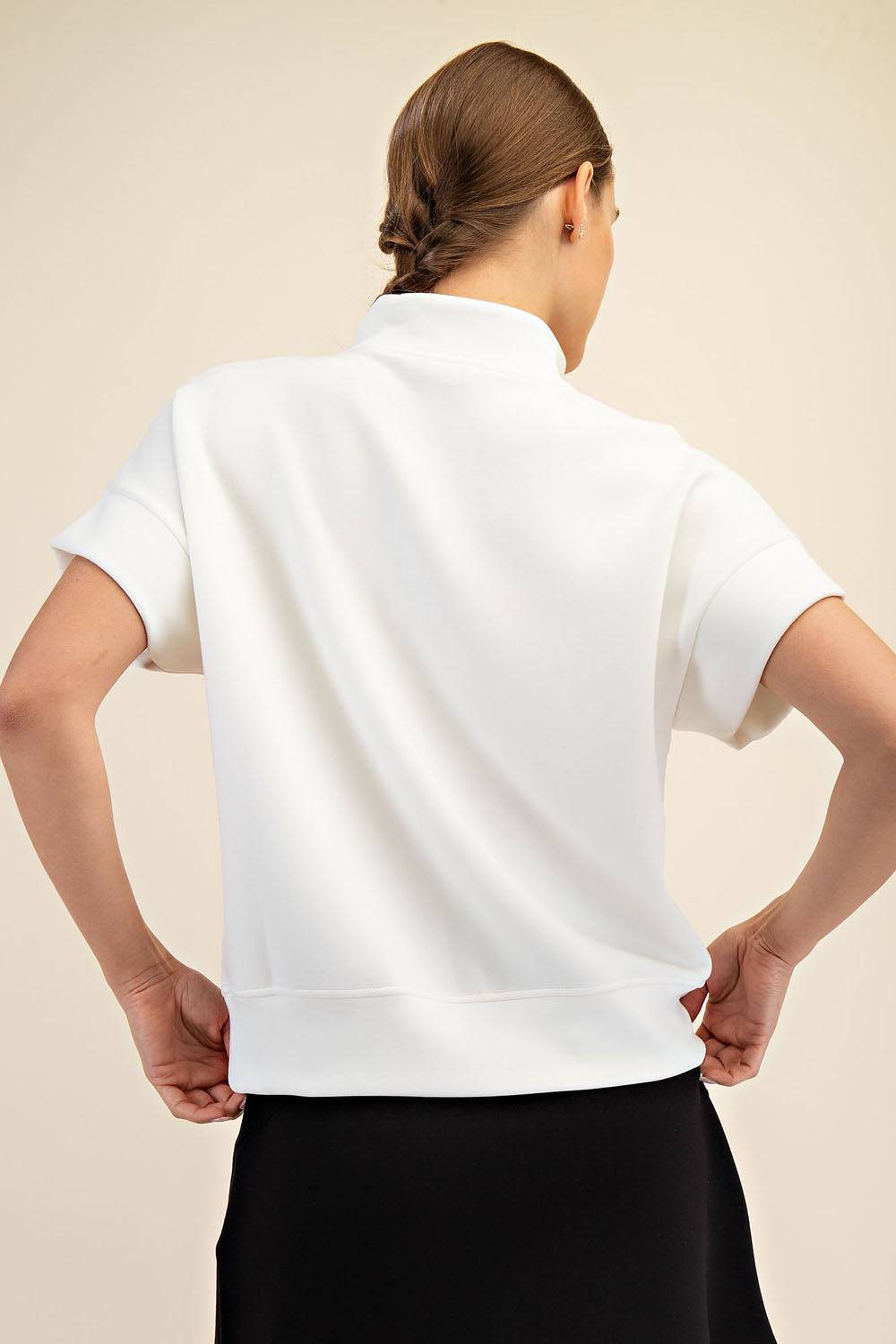 Modal Scuba Quarter Mock Neck Zip Top - Hype Up