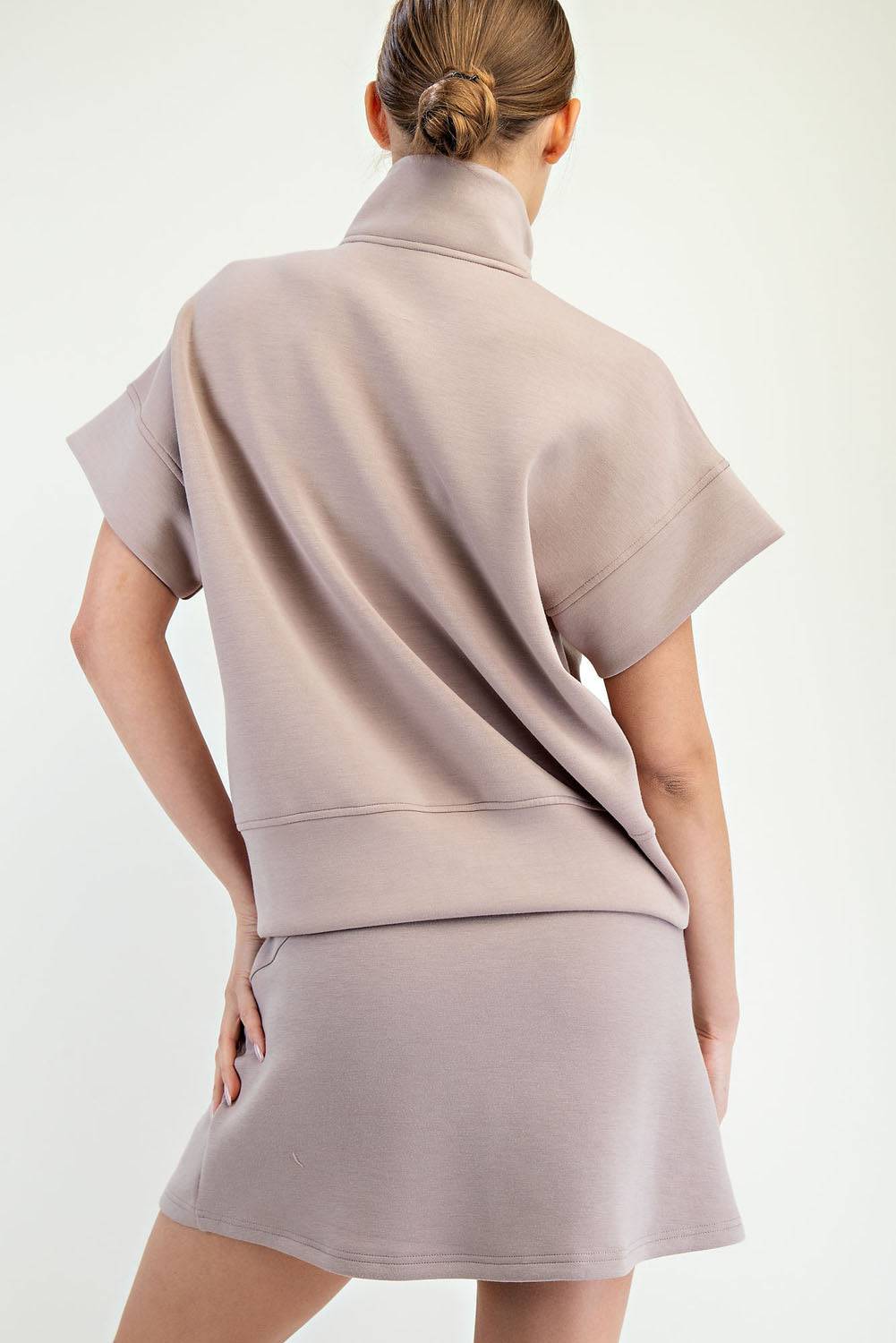 Modal Scuba Quarter Mock Neck Zip Top - Hype Up