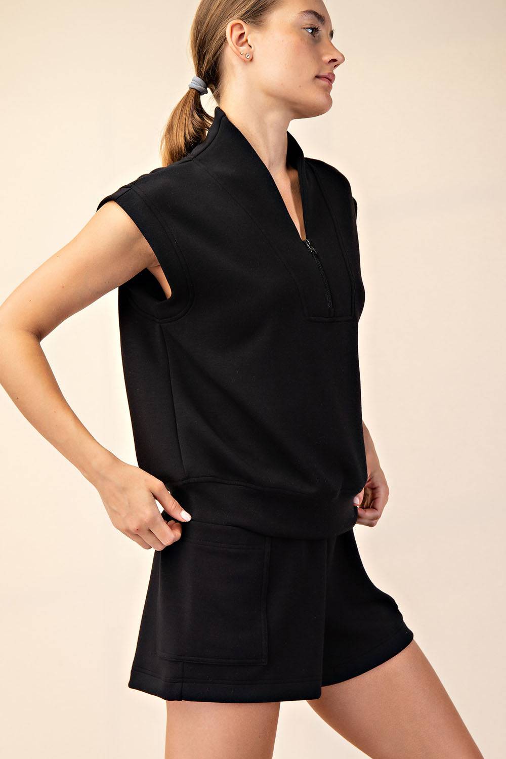 Modal Scuba V-neck Top - Hype Up