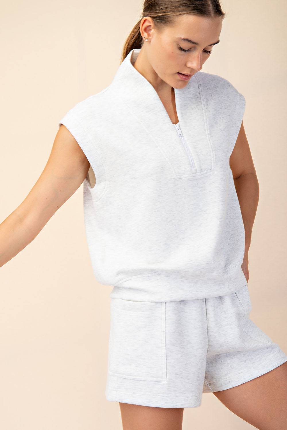 Modal Scuba V-neck Top - Hype Up