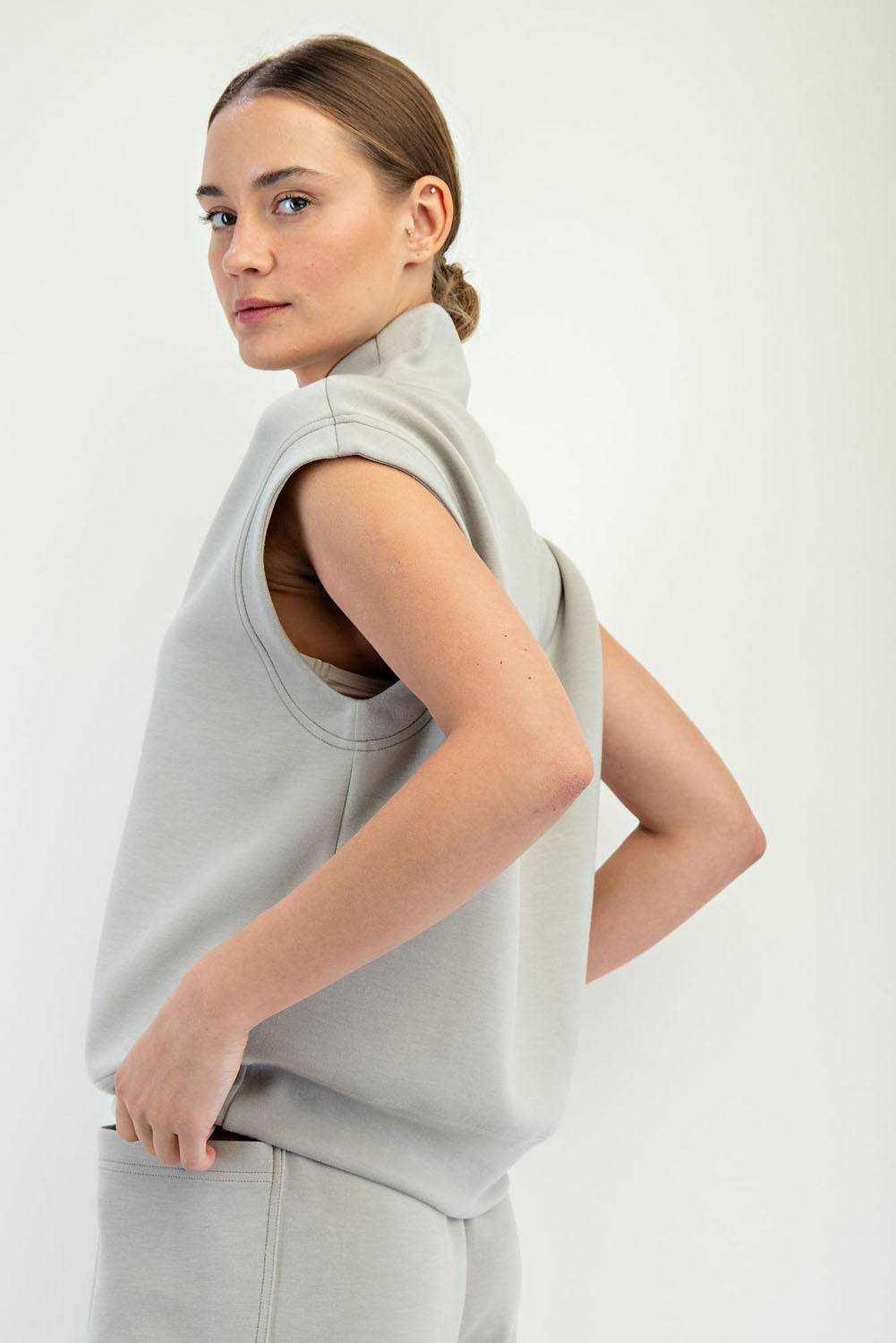 Modal Scuba V-neck Top - Hype Up