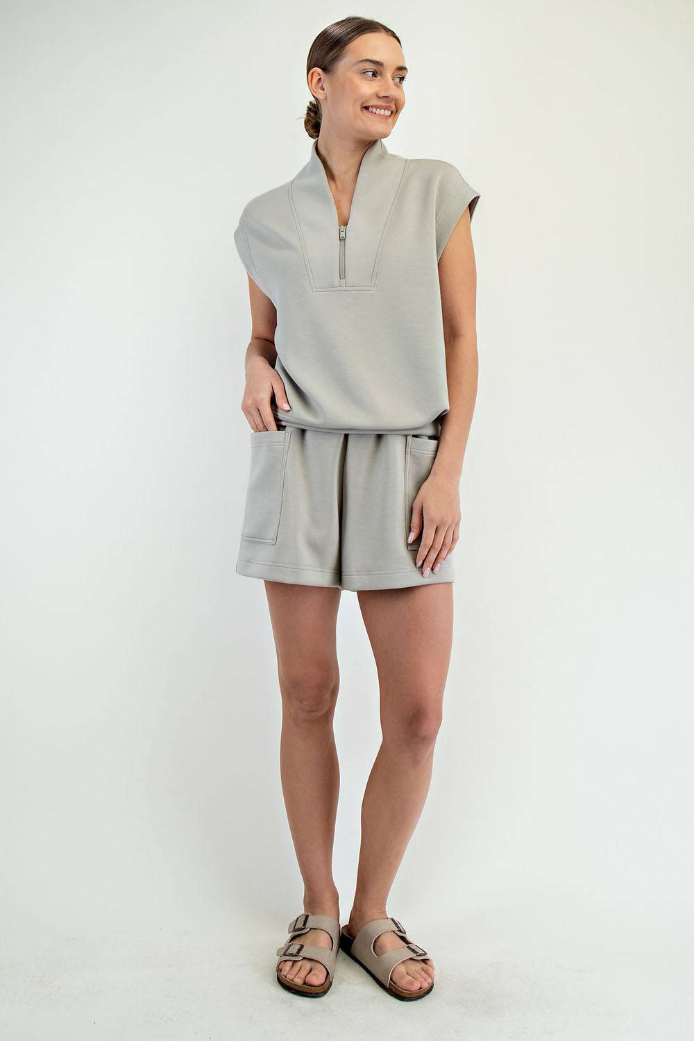 Modal Scuba V-neck Top - Hype Up