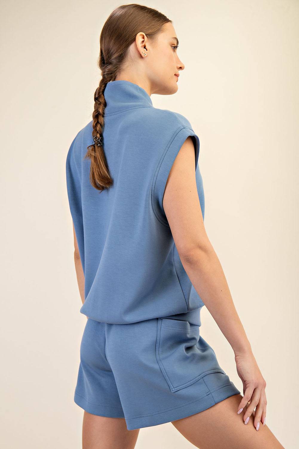 Modal Scuba V-neck Top - Hype Up