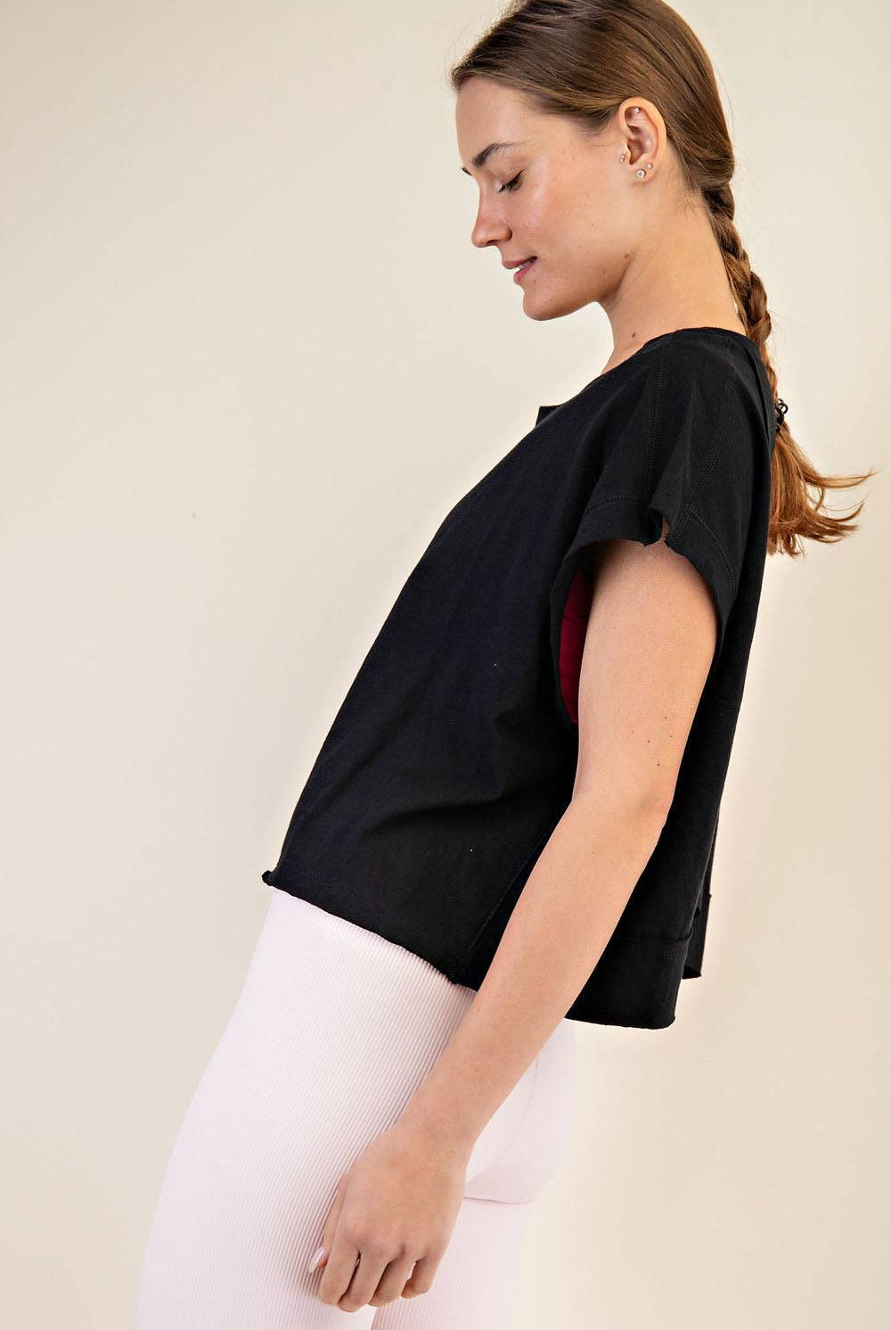 Cotton Slub Open Back Top - Hype Up