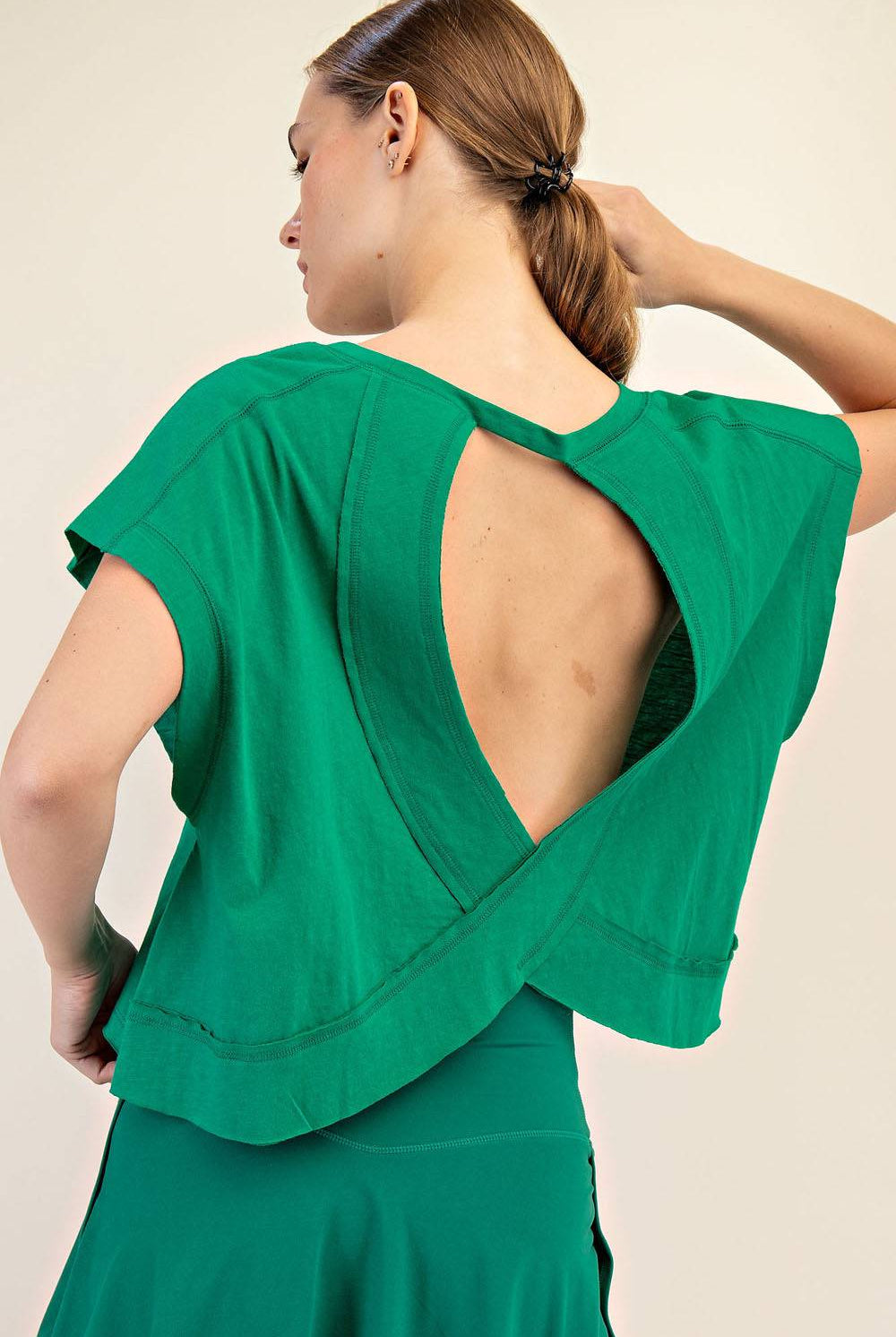 Cotton Slub Open Back Top - Hype Up