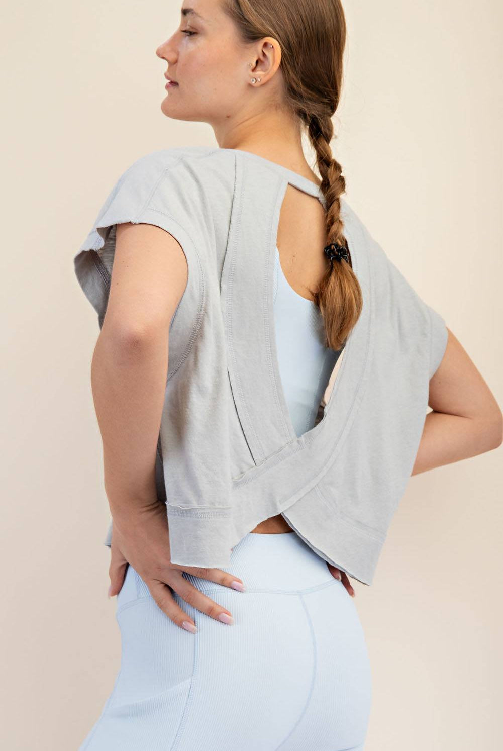 Cotton Slub Open Back Top - Hype Up